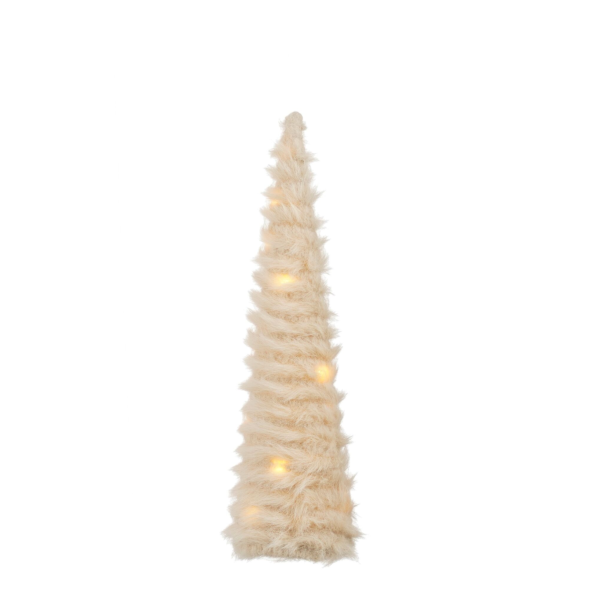 Decoratie boom beige creme 2 assorti led battery operated