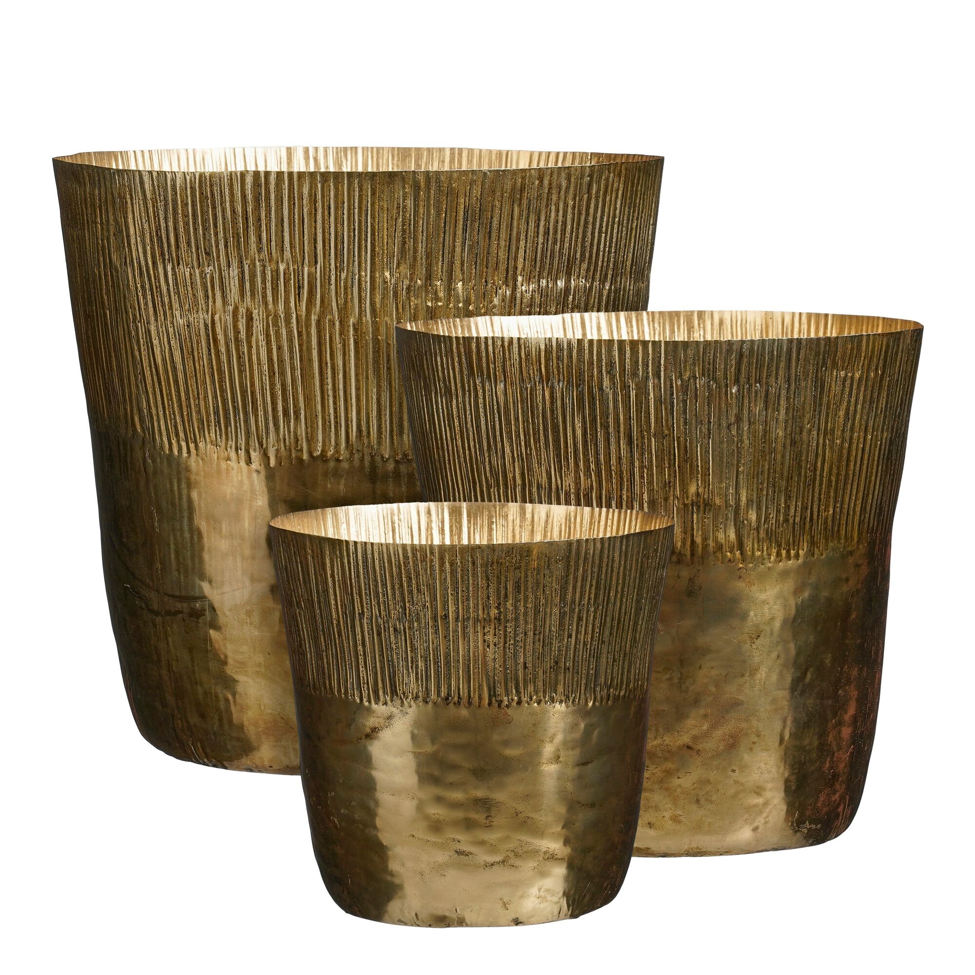 Xavier pot rond goud set van 3