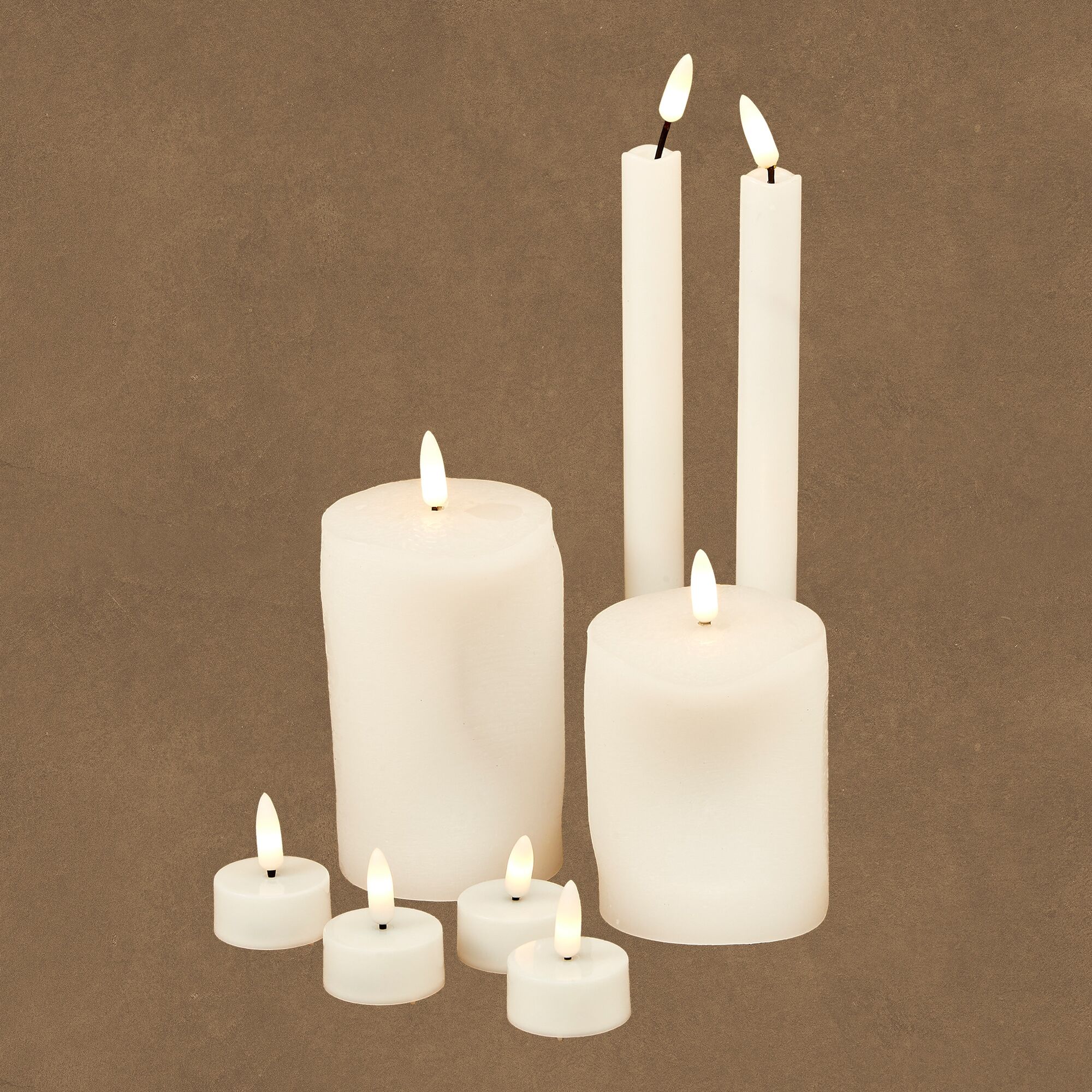 Kaars led wit warm wit IP20 9 pieces battery operated