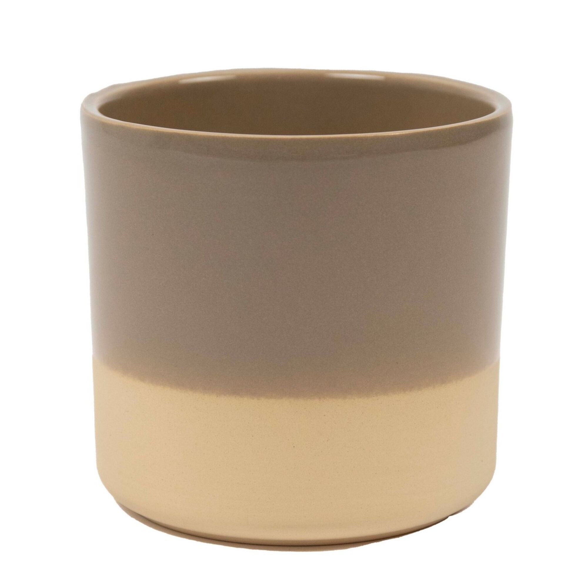 Cylinder Bloempot Keramiek Dip-Dye Taupe