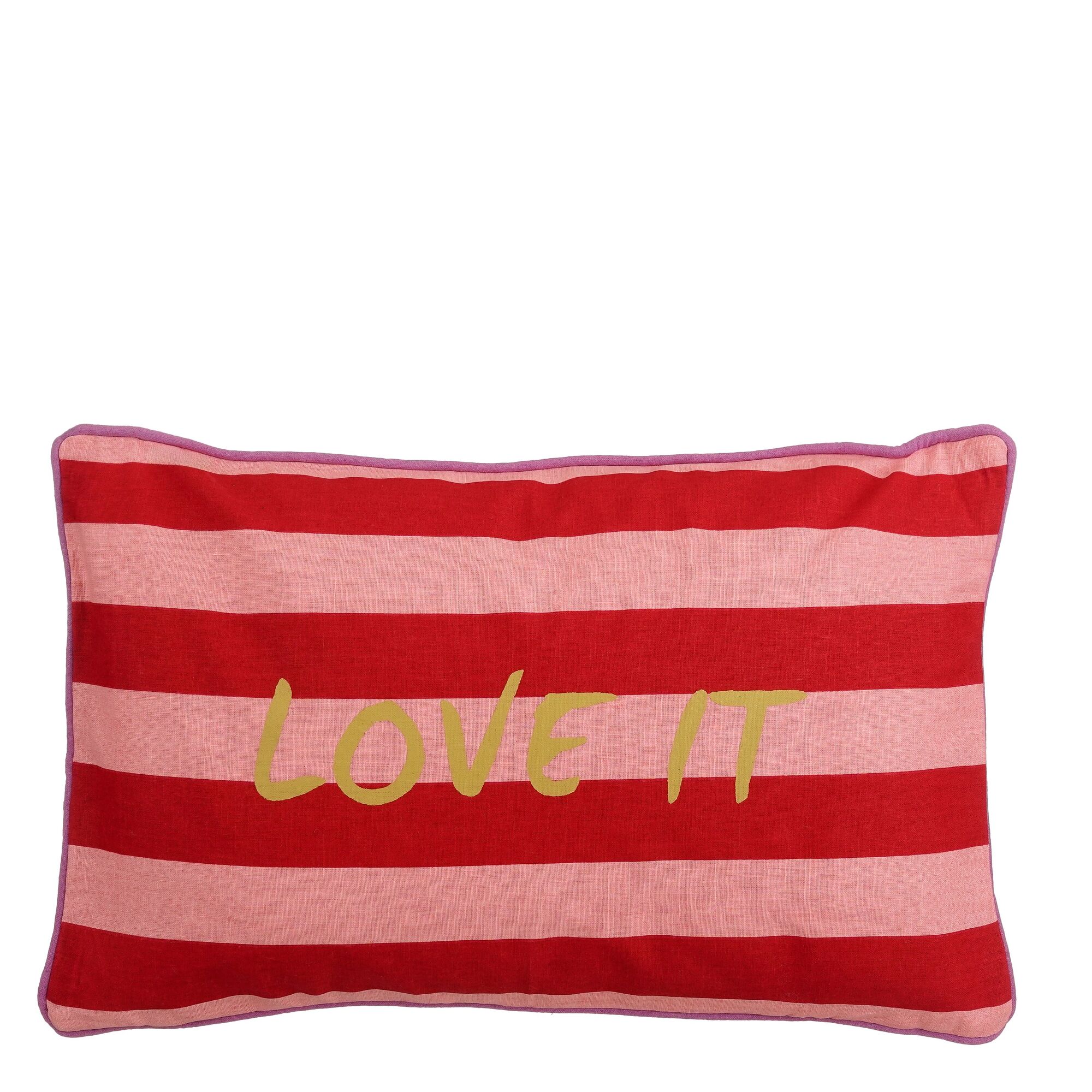 Kussen streep rood LOVE IT