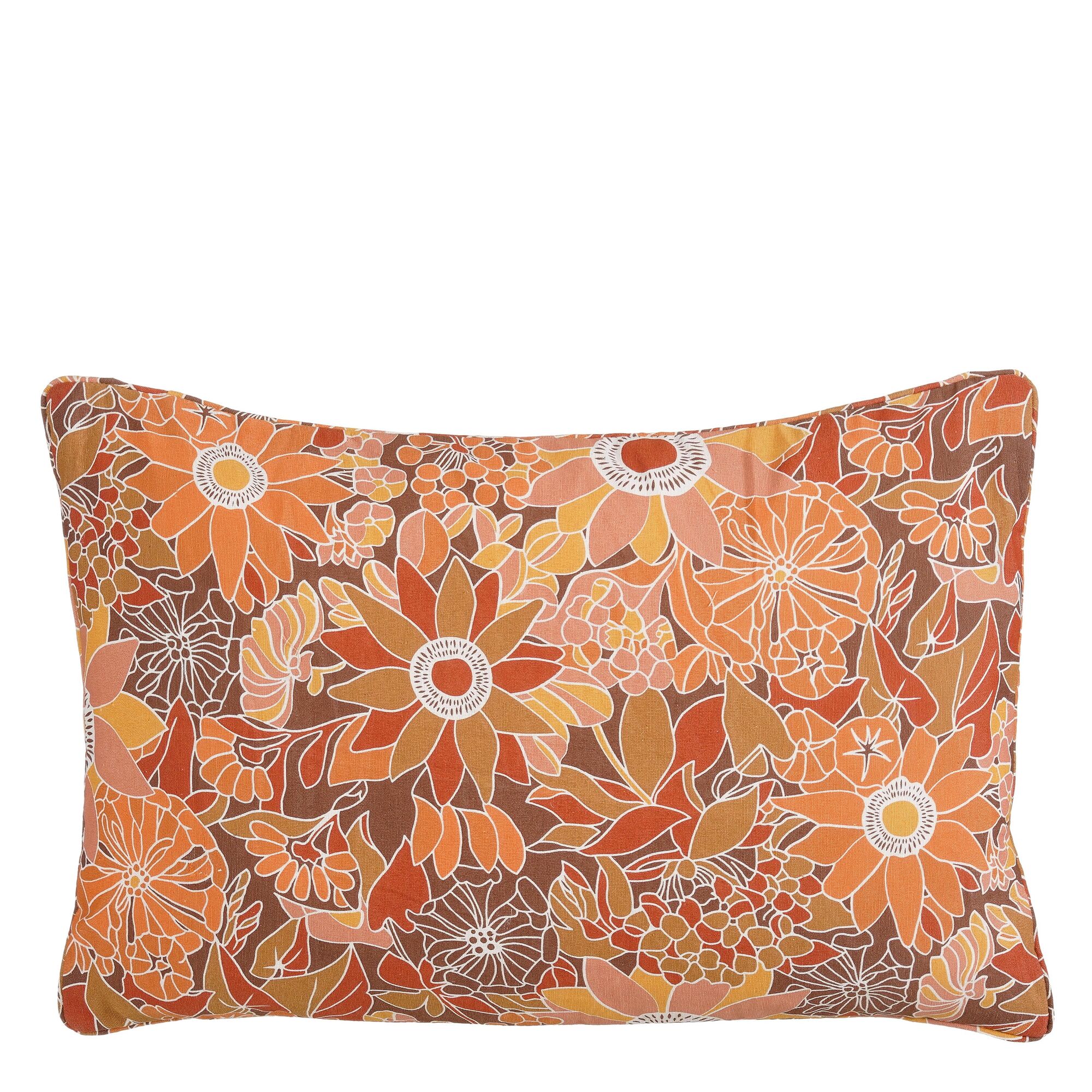 Fleur kussen oranje