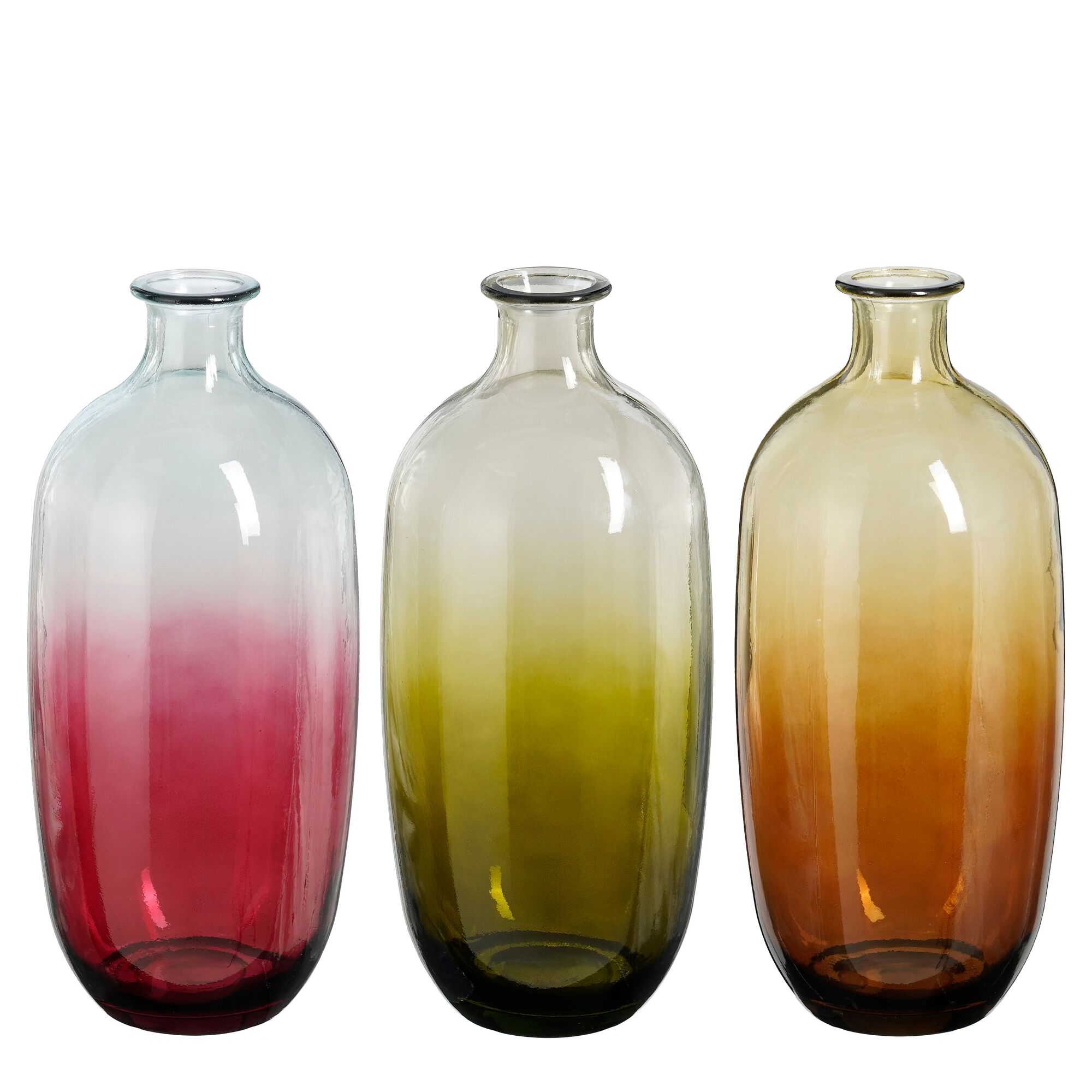 Montello fles recycled glas groen bruin bordeaux 3 assorti PDQ