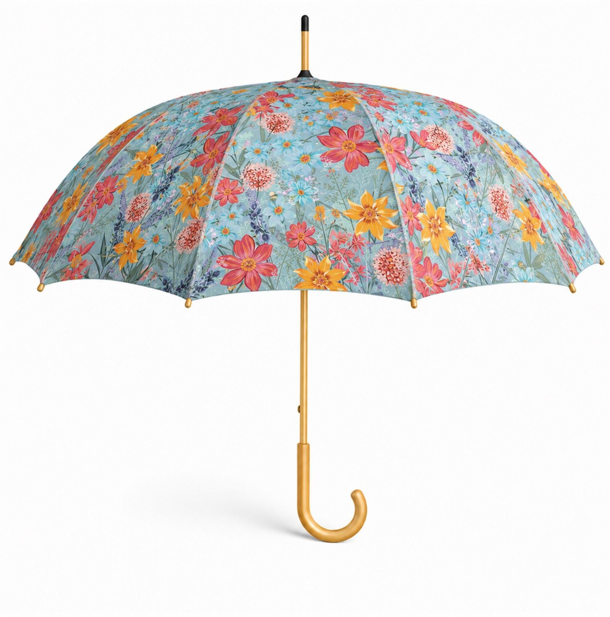 Paraplu bloemenweide blauw