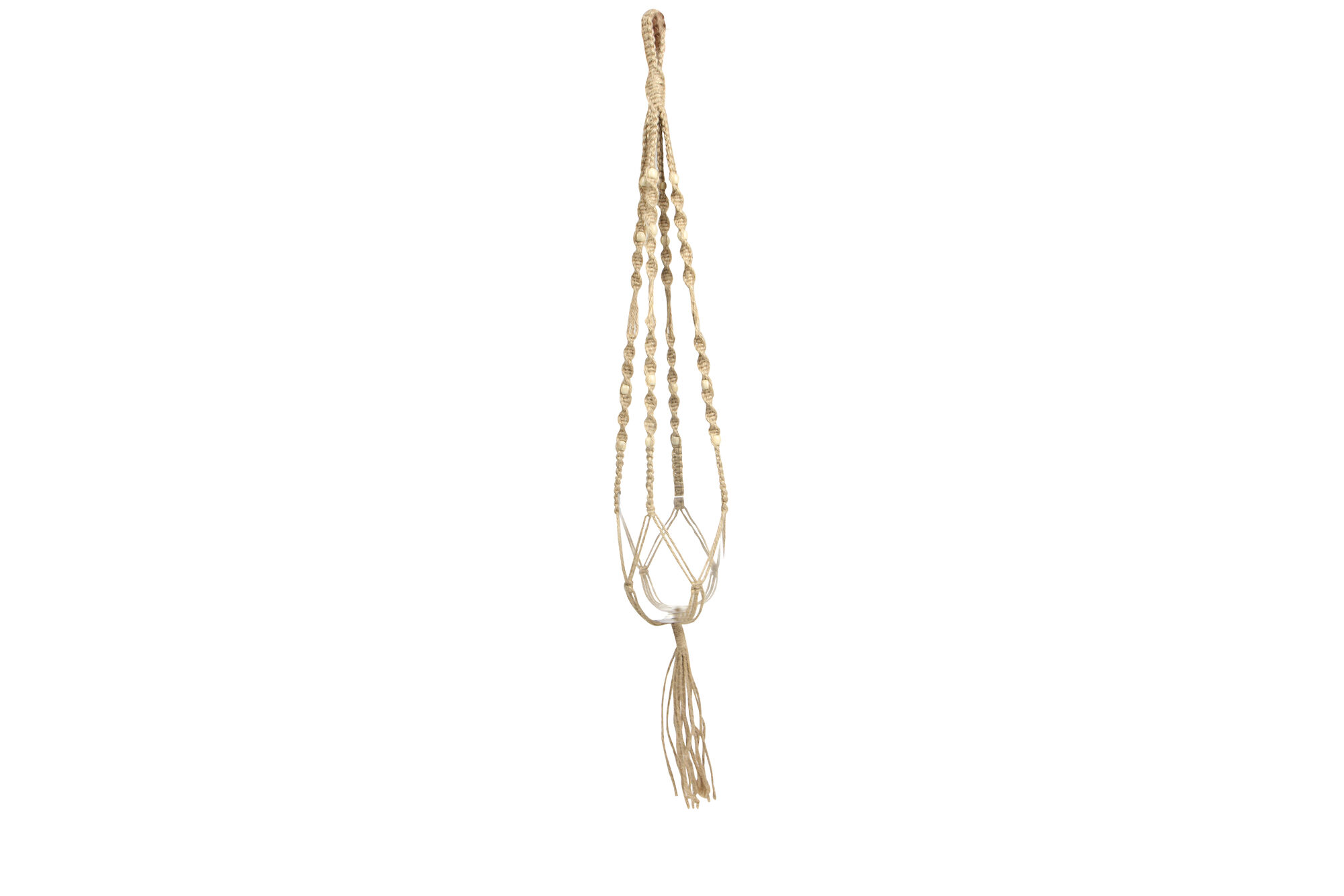 Bloempothanger Macrame bruin
