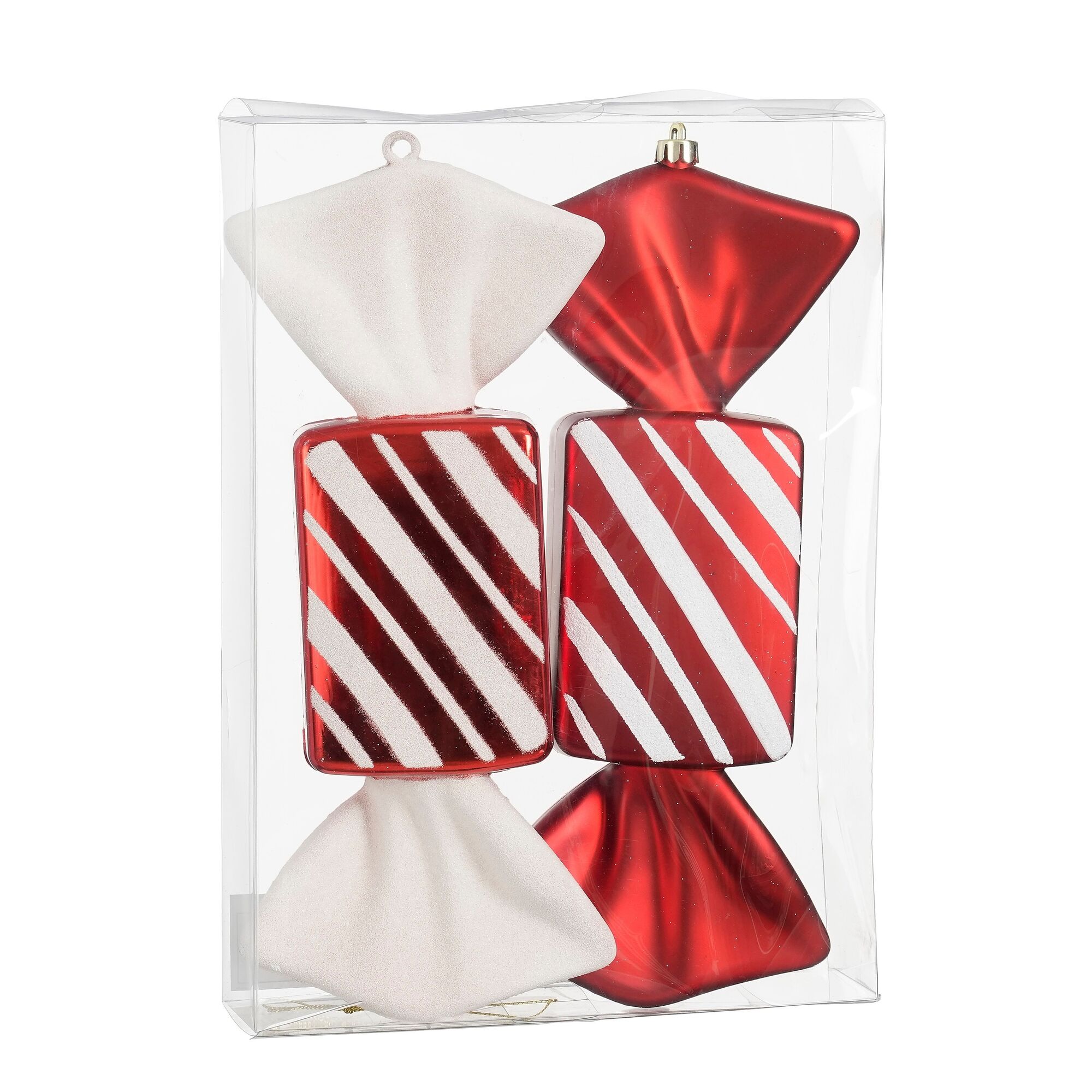 Ornament snoep rood 2 stuks