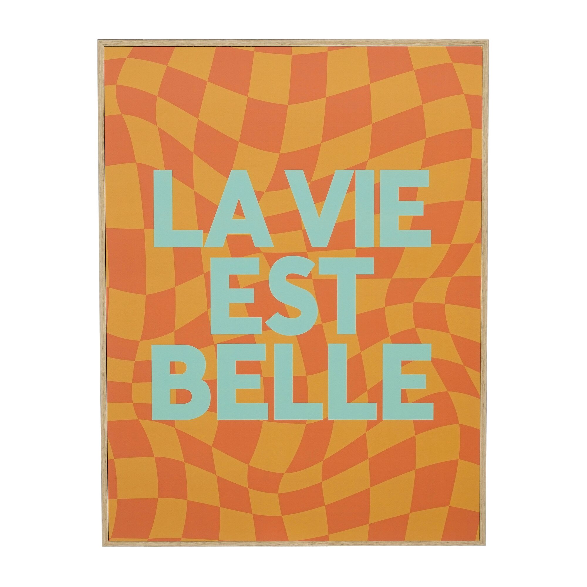 Muurdecoratie oranje La Vie Est Belle FSC Mix