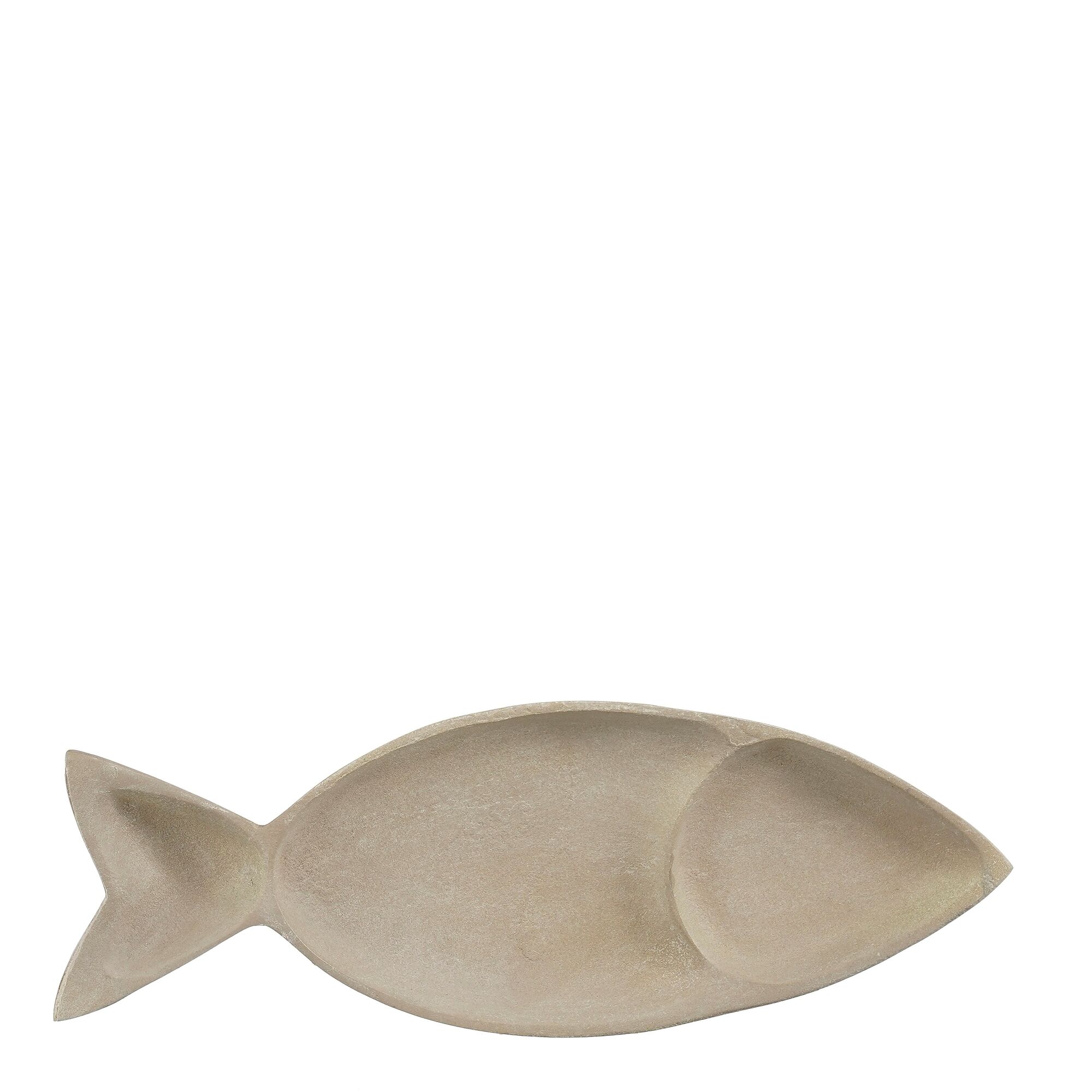 Decoratie platte schaal beige white wash