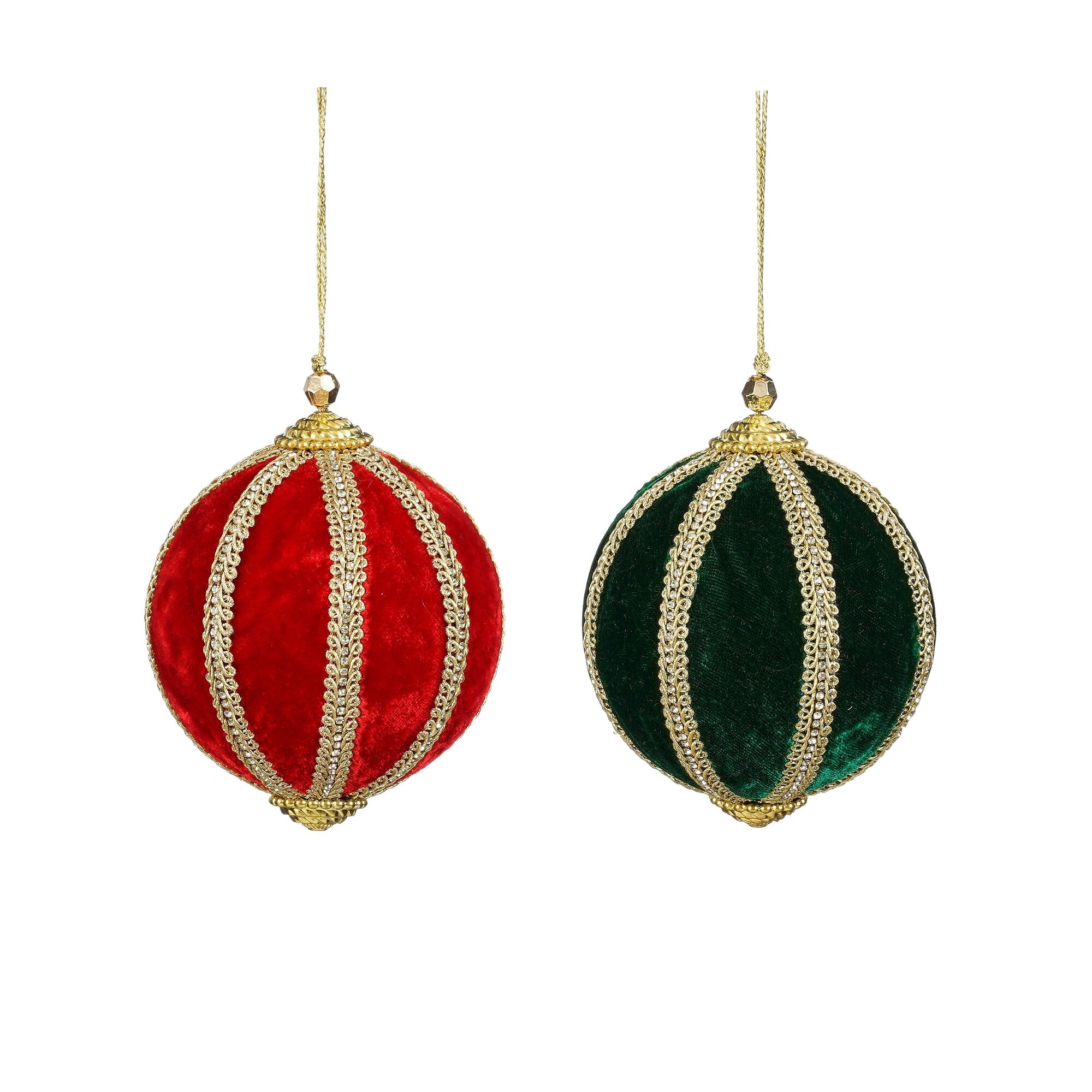 Ornament bal recycled plastic groen rood 2 assorti