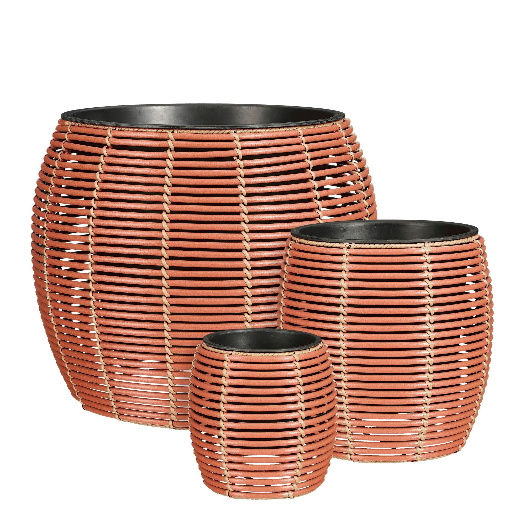 Cesena pot rond rood set van 3