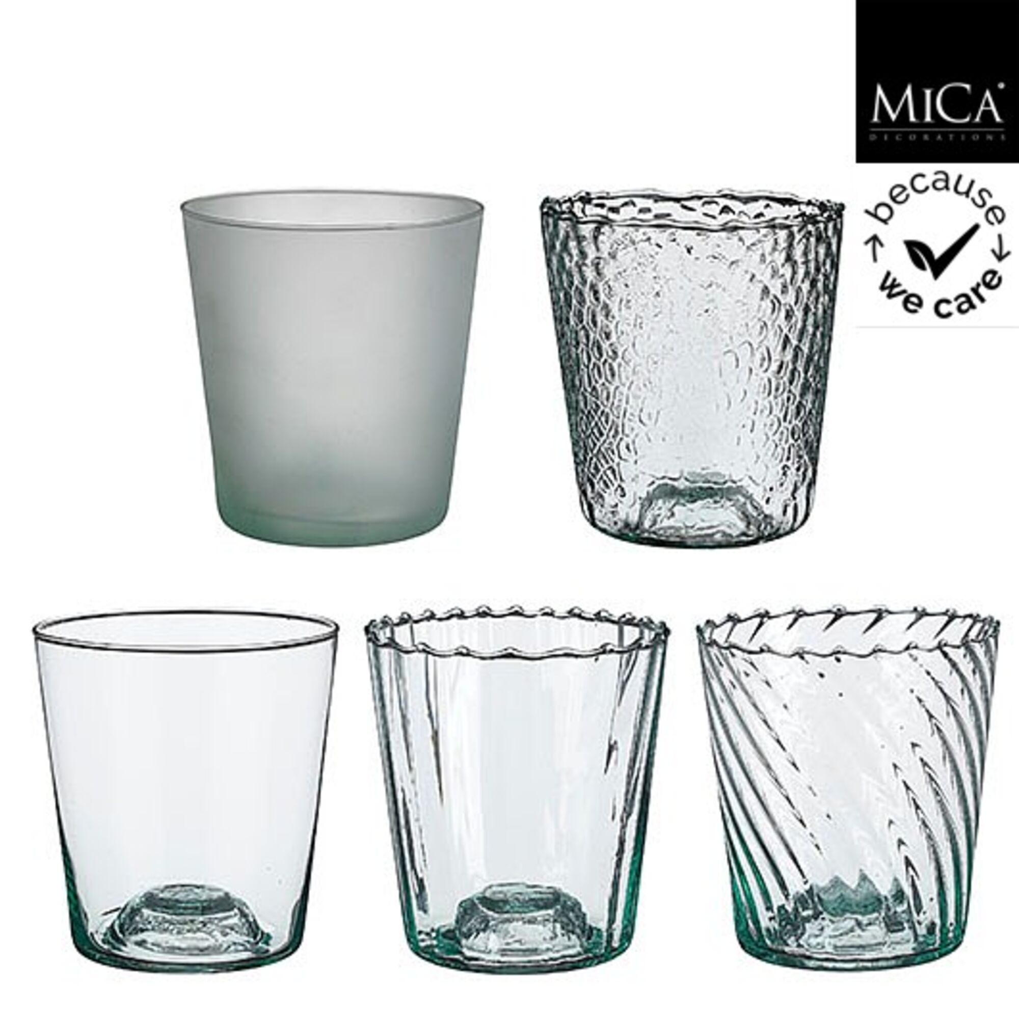 Orchidee pot recycled glas set van 144 PDQ