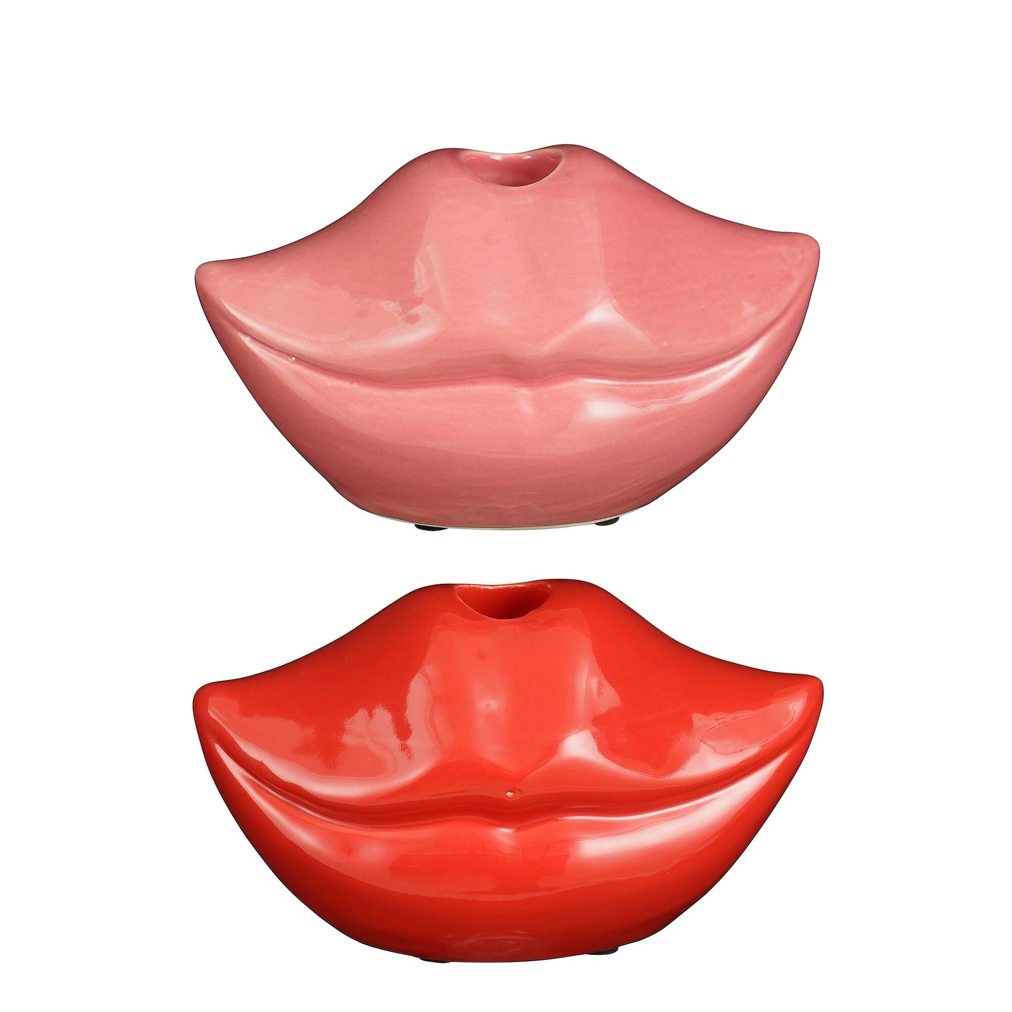 Kandelaar lippen rood roze 2 assorti