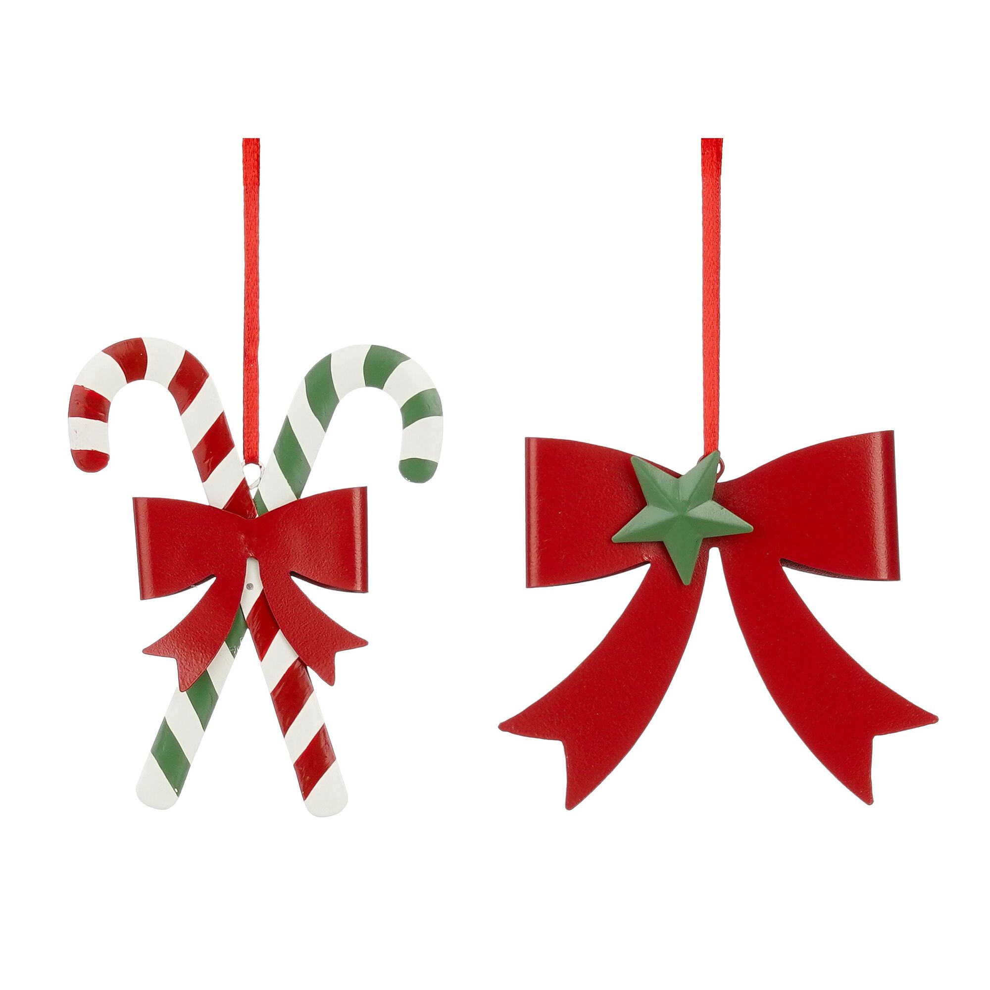 Ornament zuurstok rood 2 assorti
