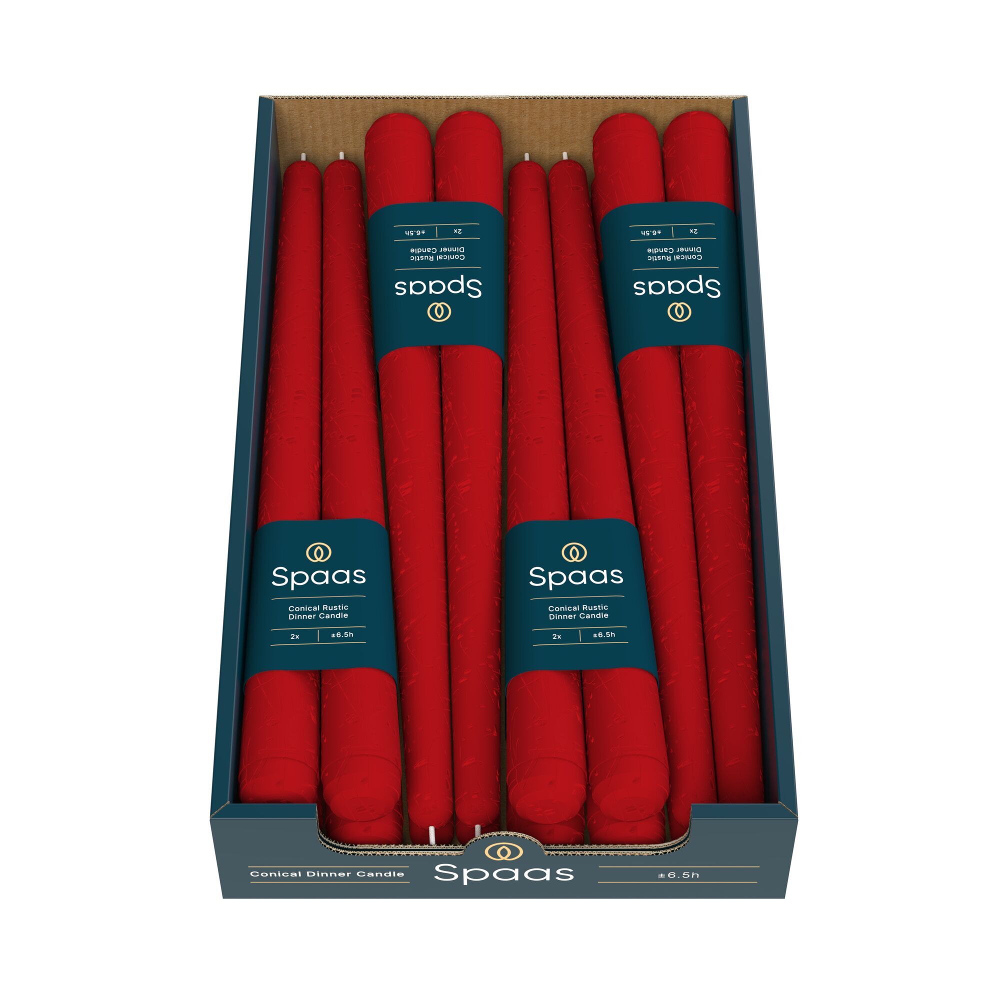 2 Rustieke Dinerkaarsen - rood