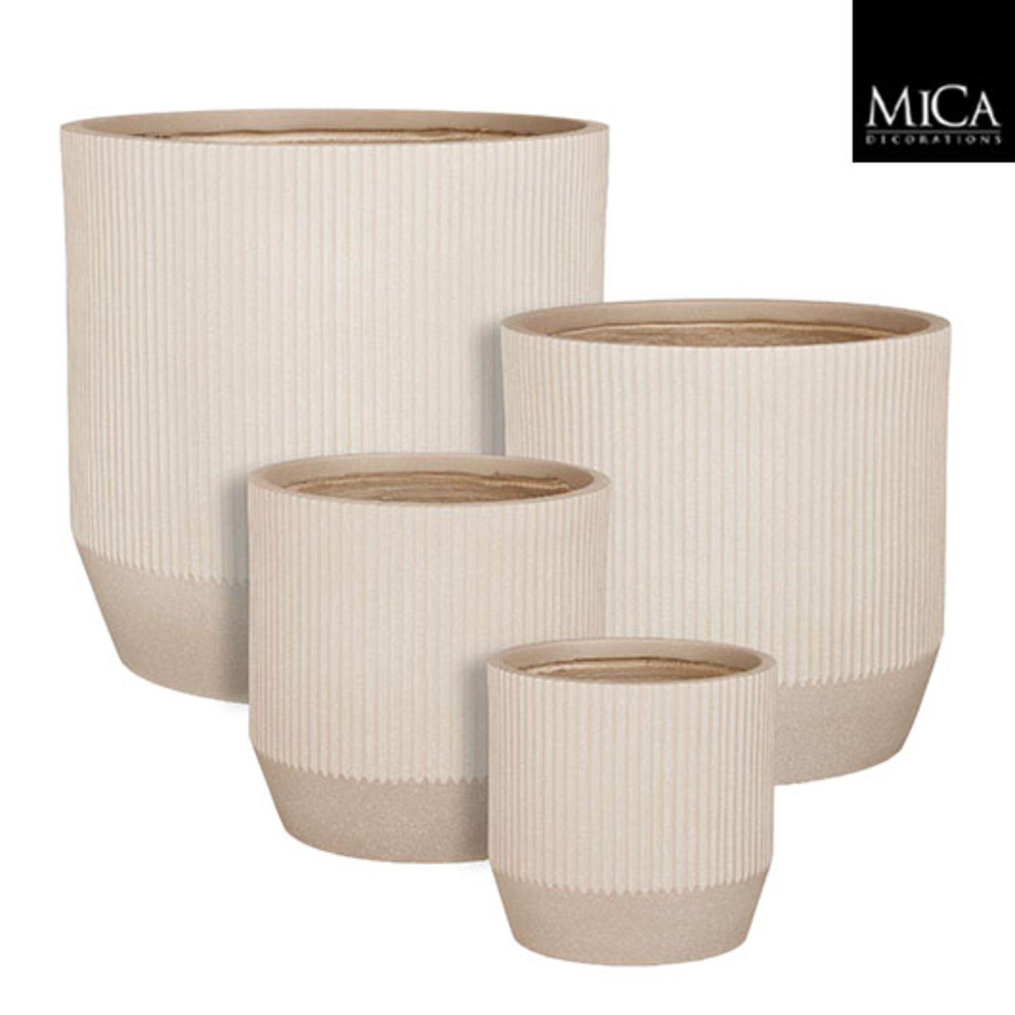 Nuovo pot rond beige set van 4