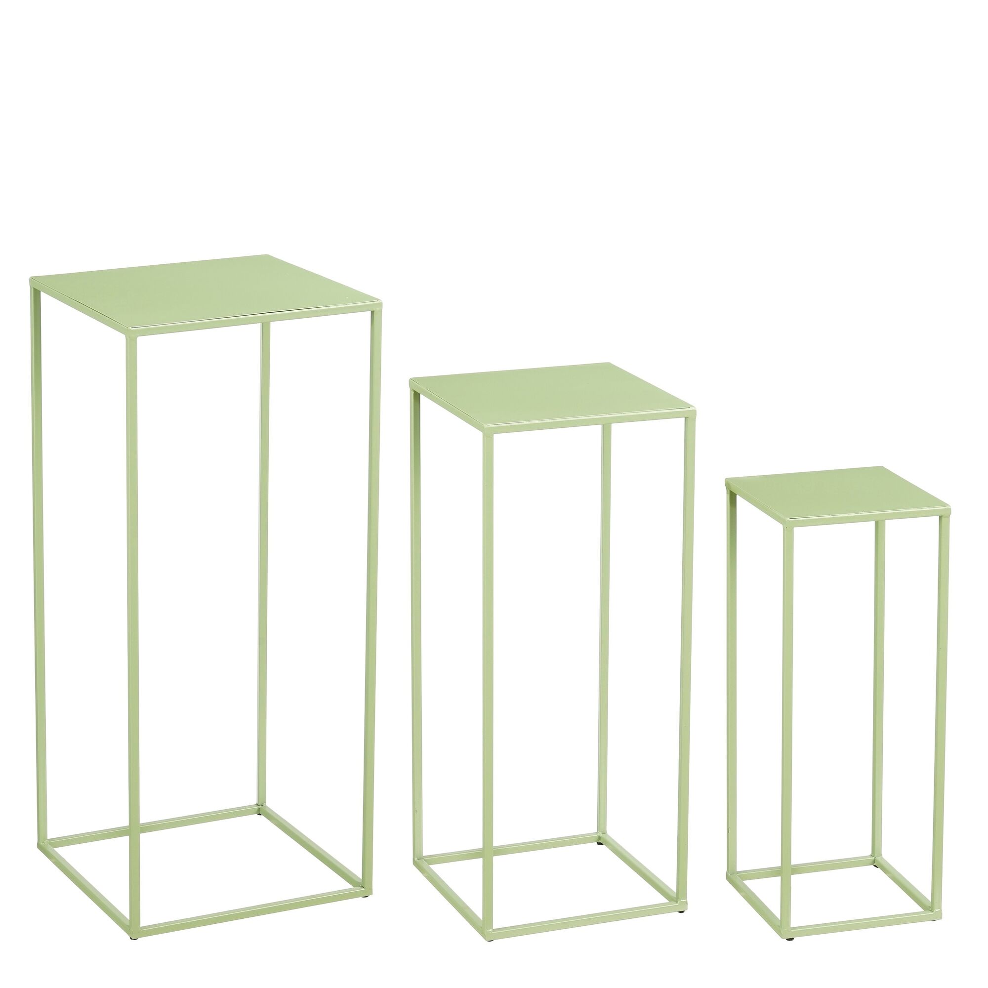 Quinty bijzettafel l.groen set van 3