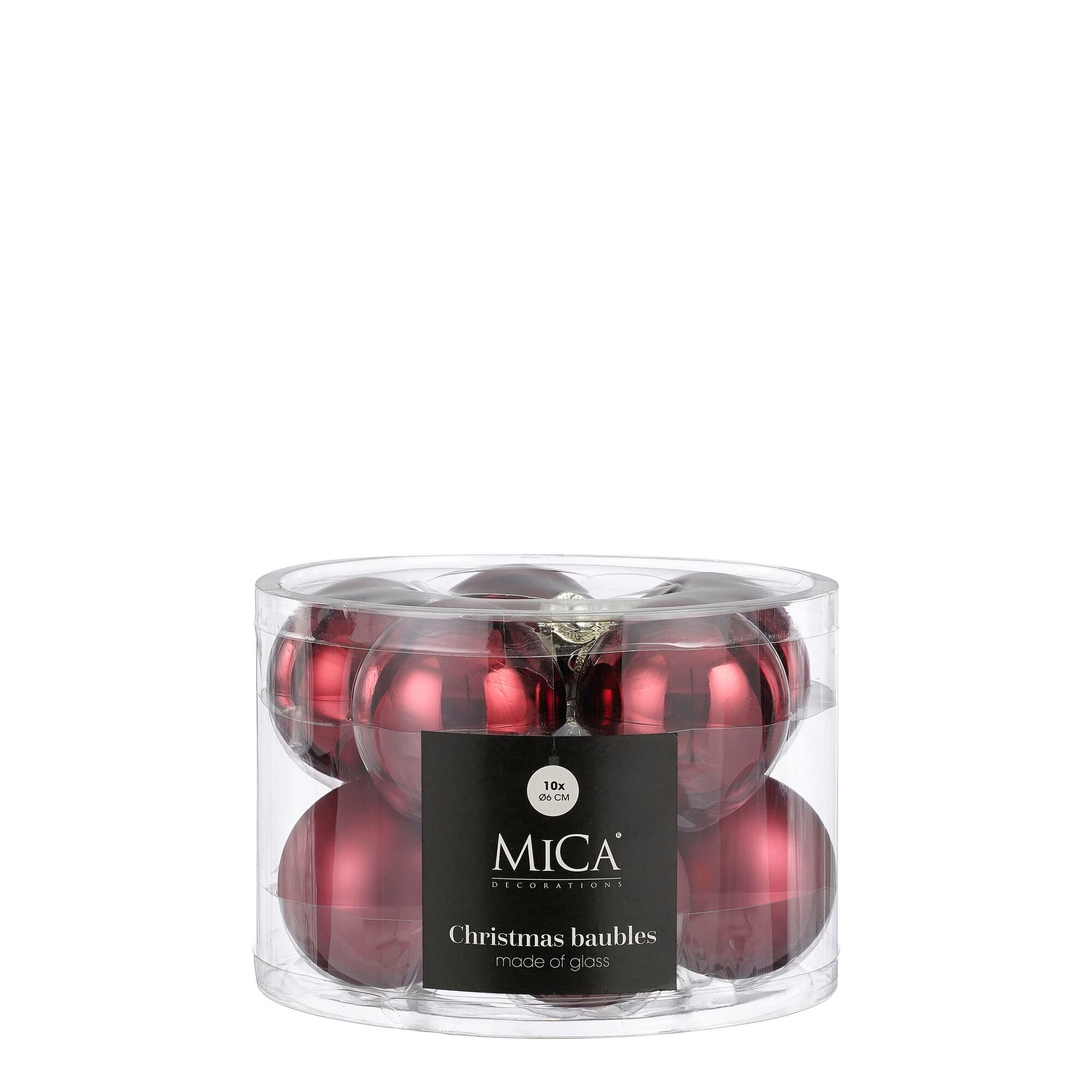 Bal glas d.rood 10 stuks