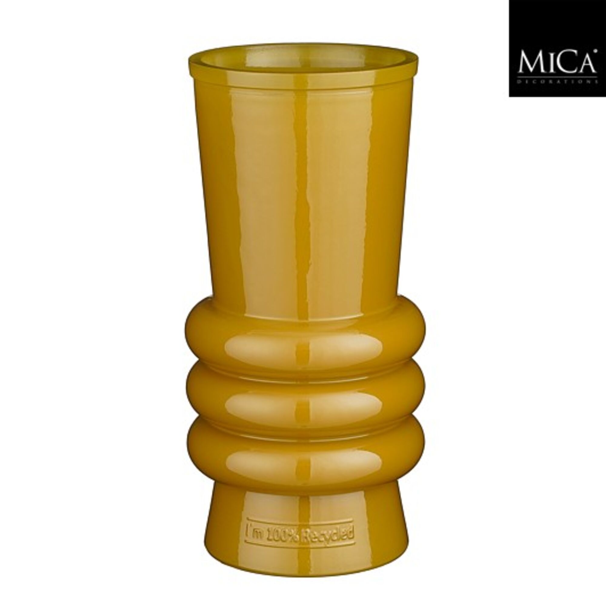 Elles vaas recycled glas geel