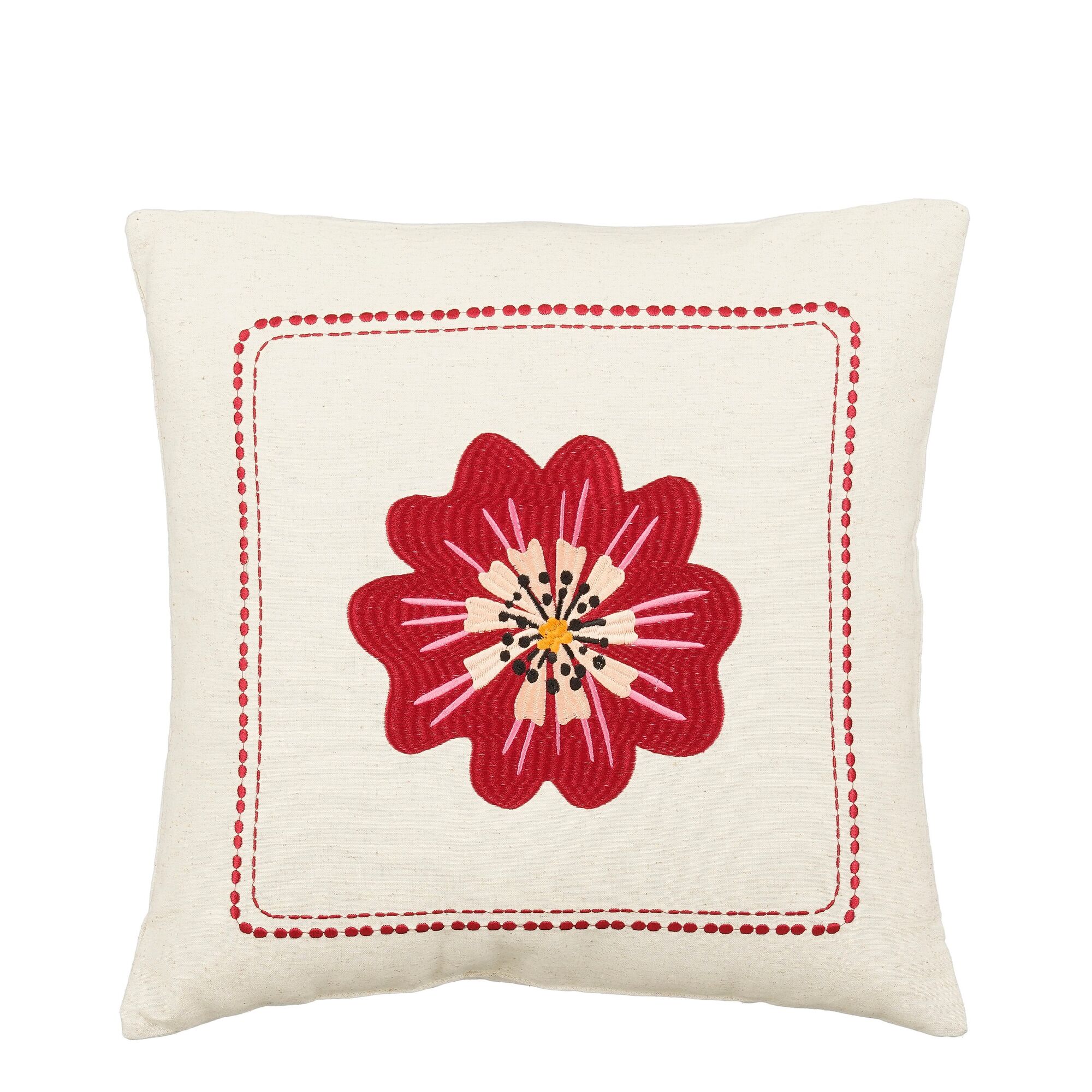 Kussen bloem rood