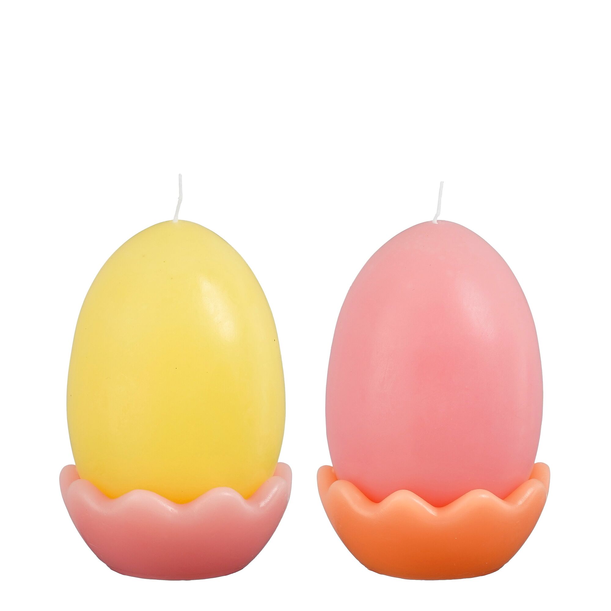 Kaars ei roze geel 2 assorti