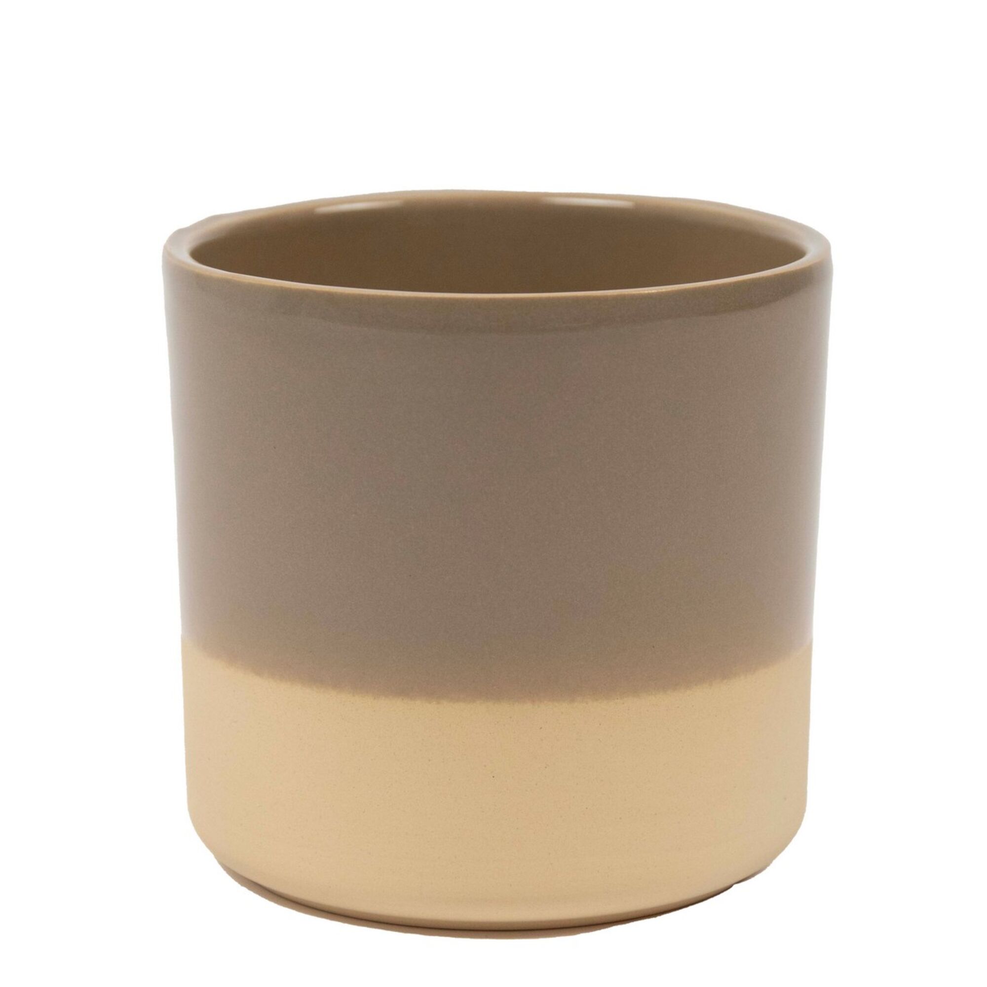 Cylinder Bloempot Keramiek Dip-Dye Taupe