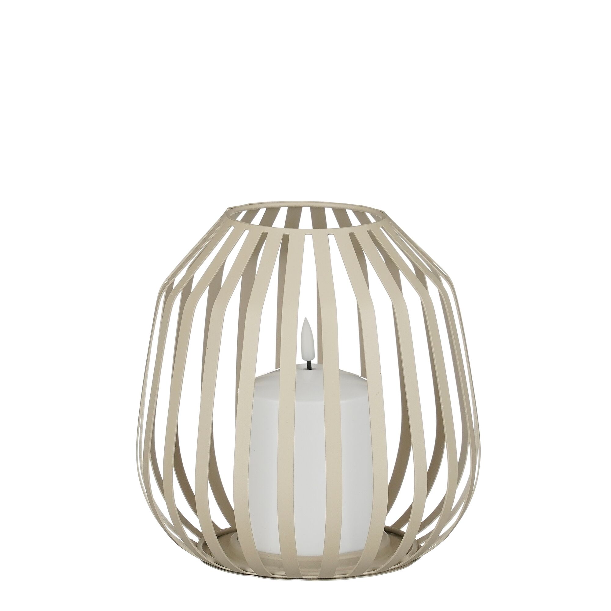 Lantaarn led beige battery operated en timer