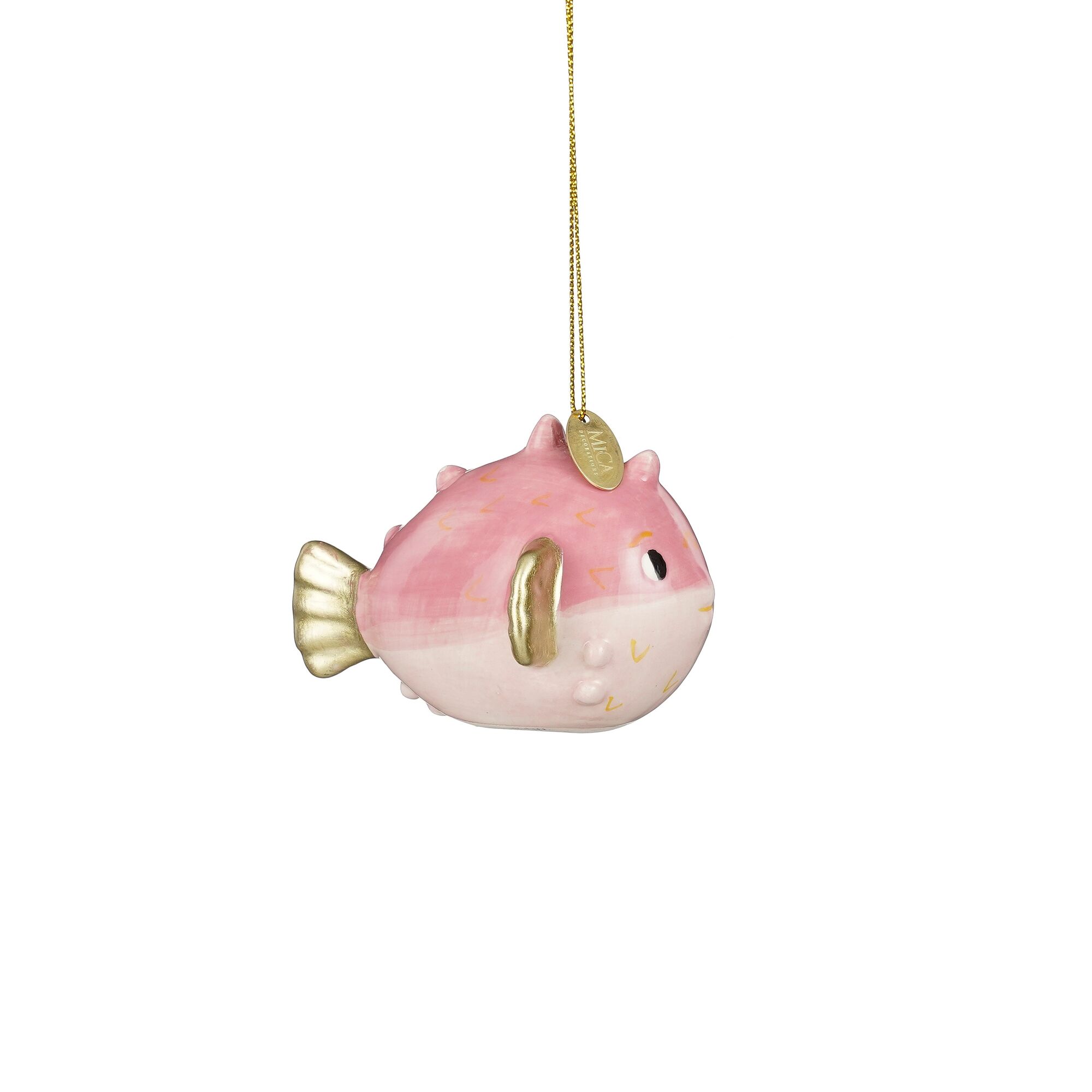 Decoratie ornament vis roze