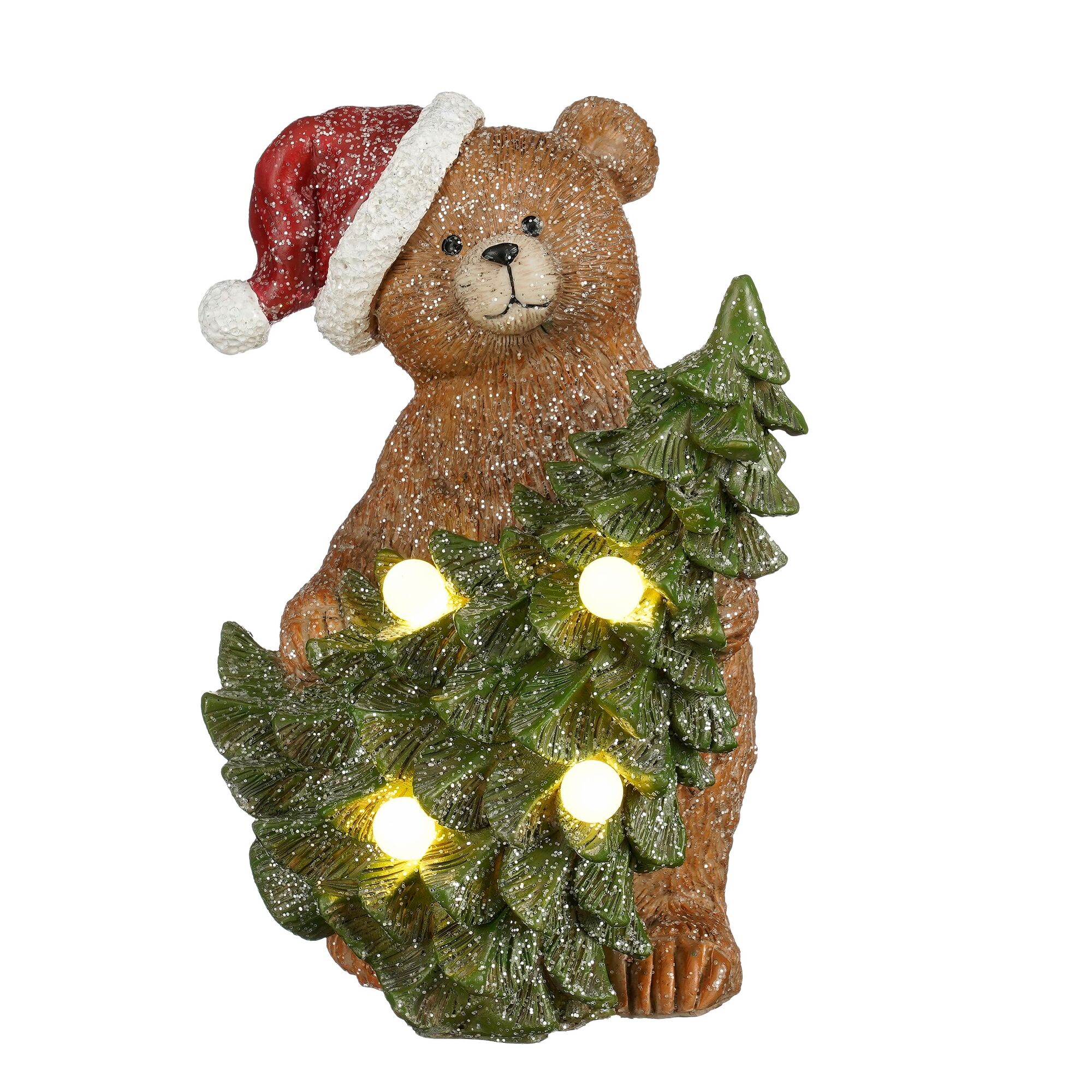 Decoratie beer boom bruin led battery operated
