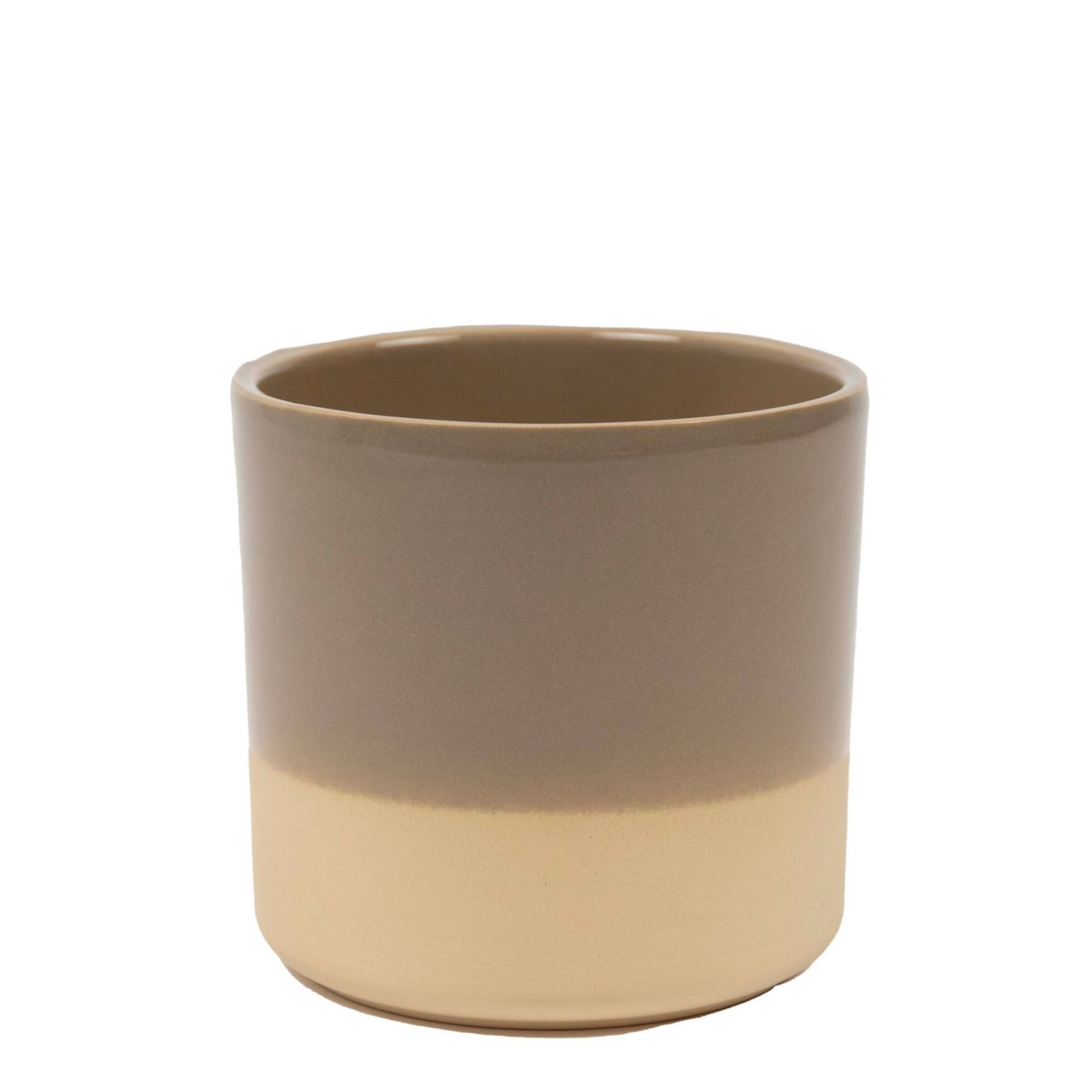 Cylinder Bloempot Keramiek Dip-Dye Taupe
