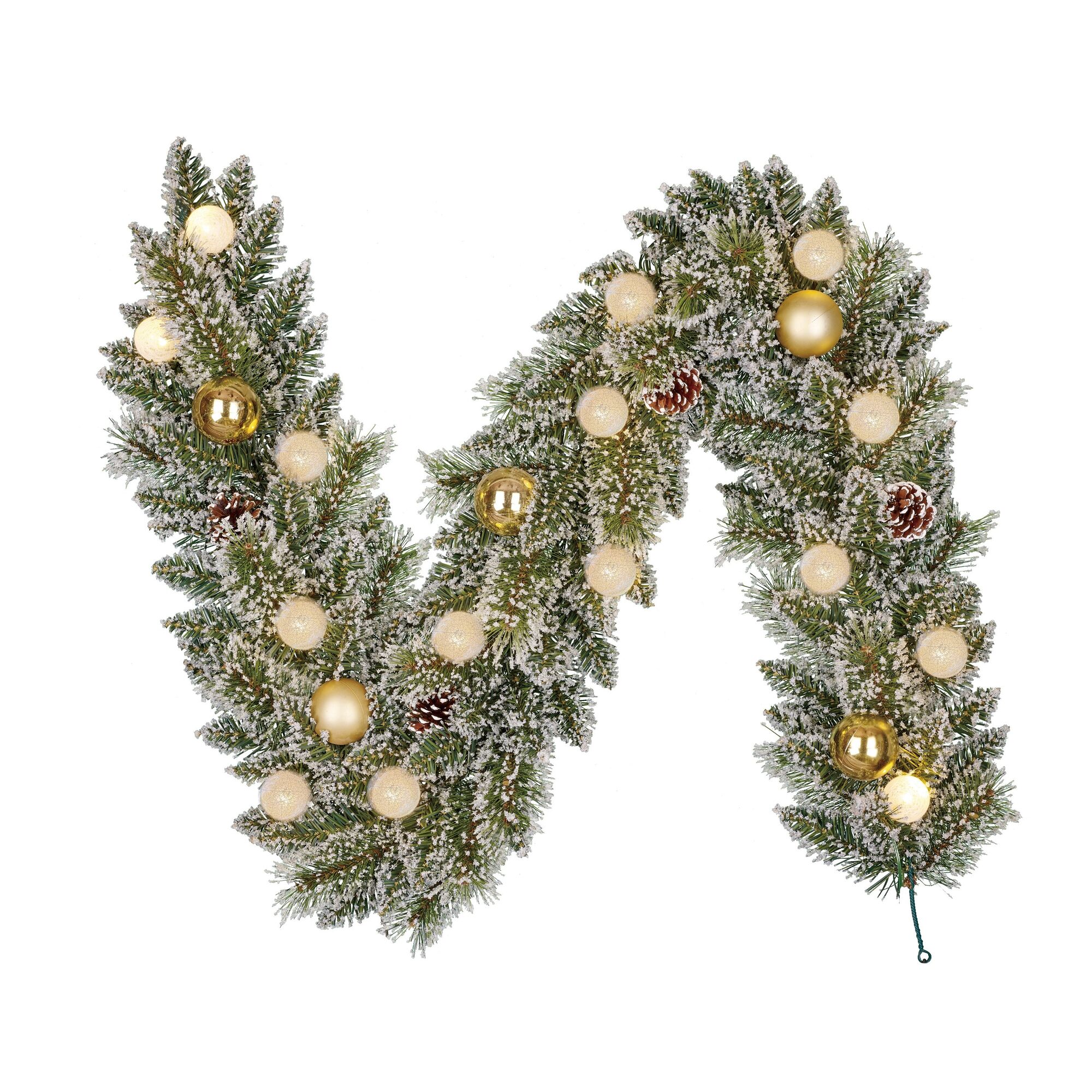 Kaprun slinger led groen frosted goud warm wit 15L 120 TIPS battery operated en timer