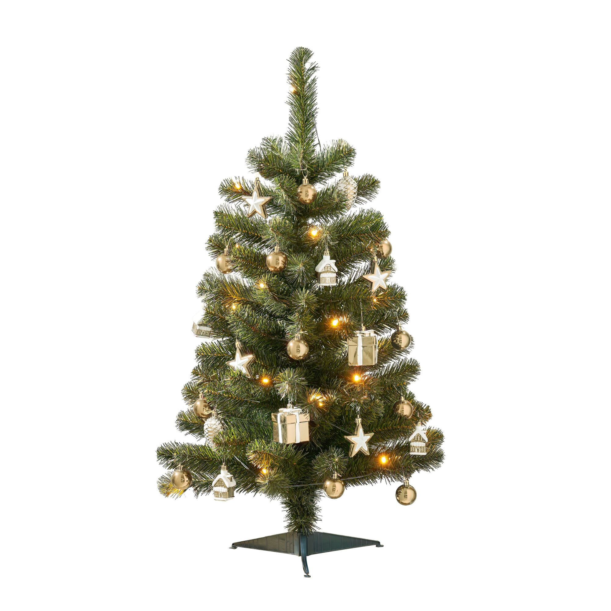 Joy kerstboom groen goud 30L TIPS 94 battery operated en timer