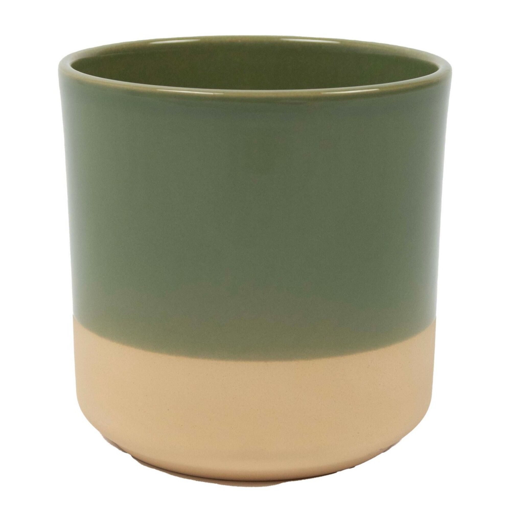Cylinder Bloempot Keramiek Dip-Dye Groen