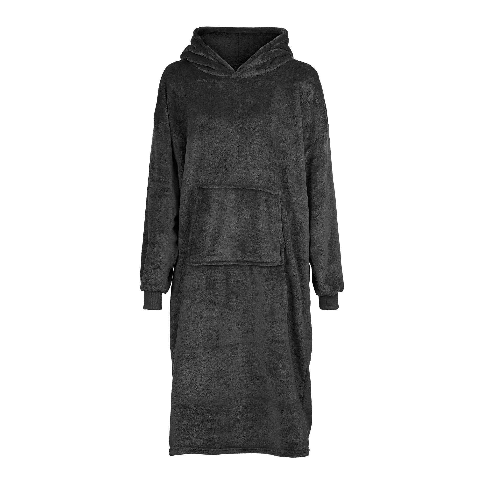 Poncho hoodie antraciet