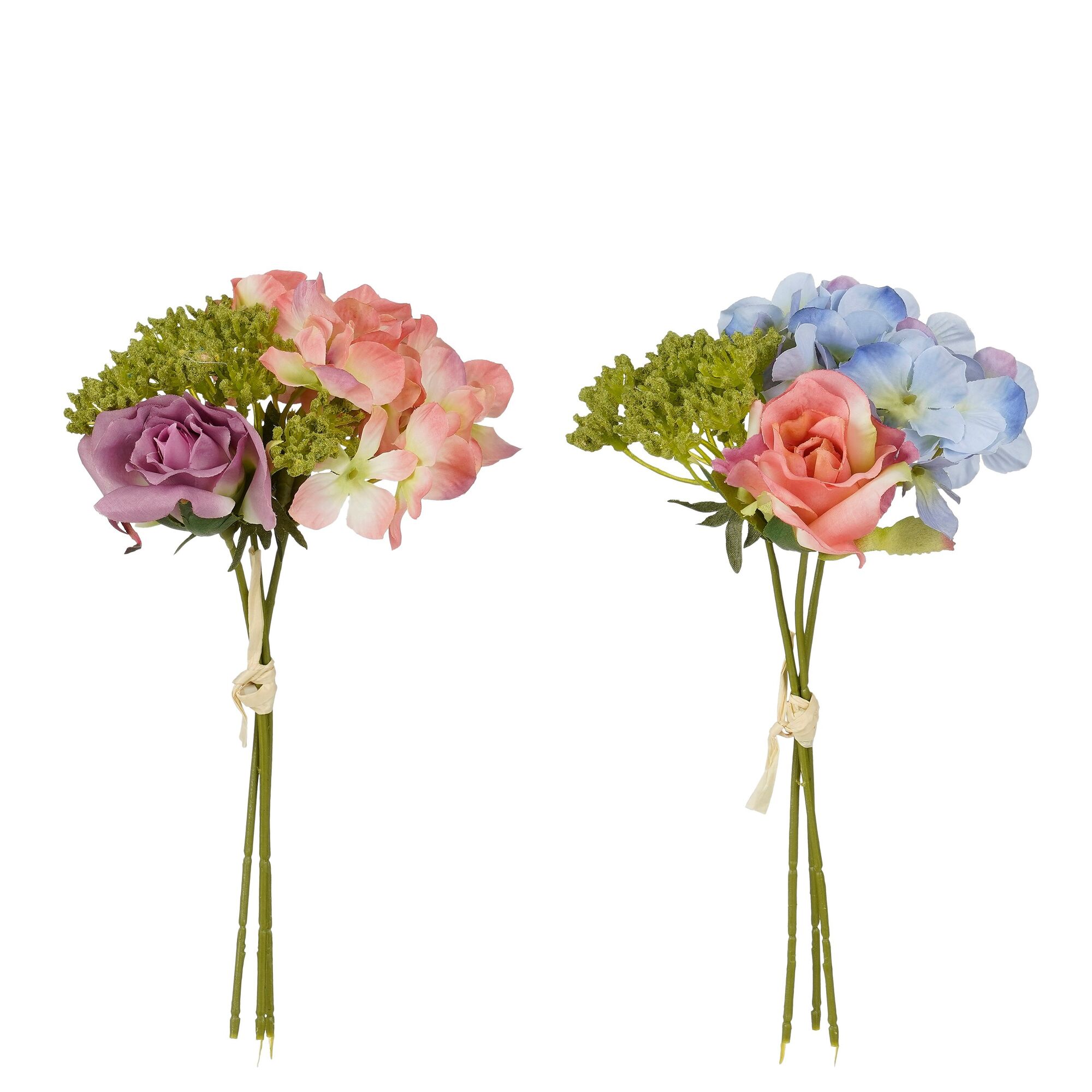 Boeket roos hortensia roze paars 2 assorti