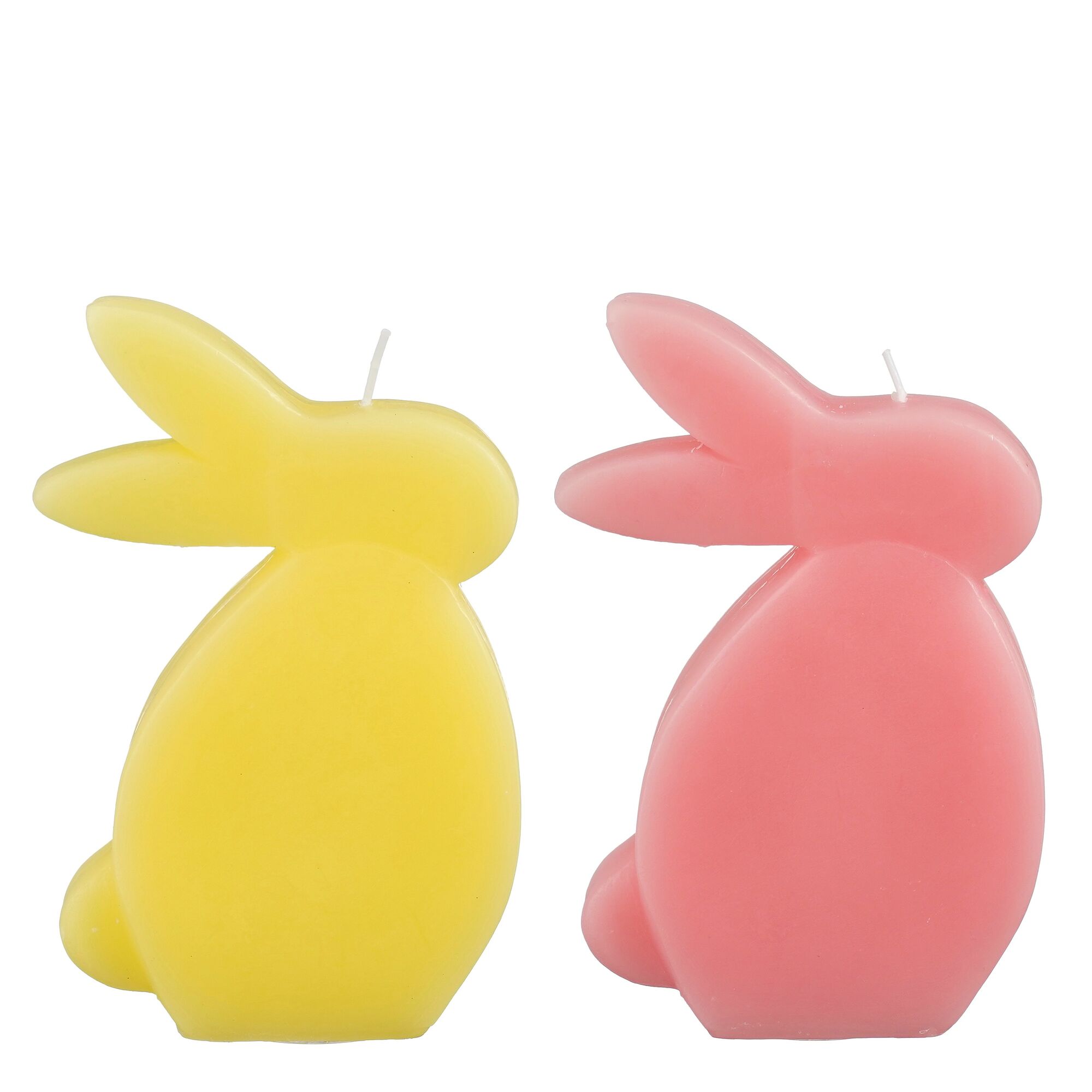 Kaars haas roze geel 2 assorti