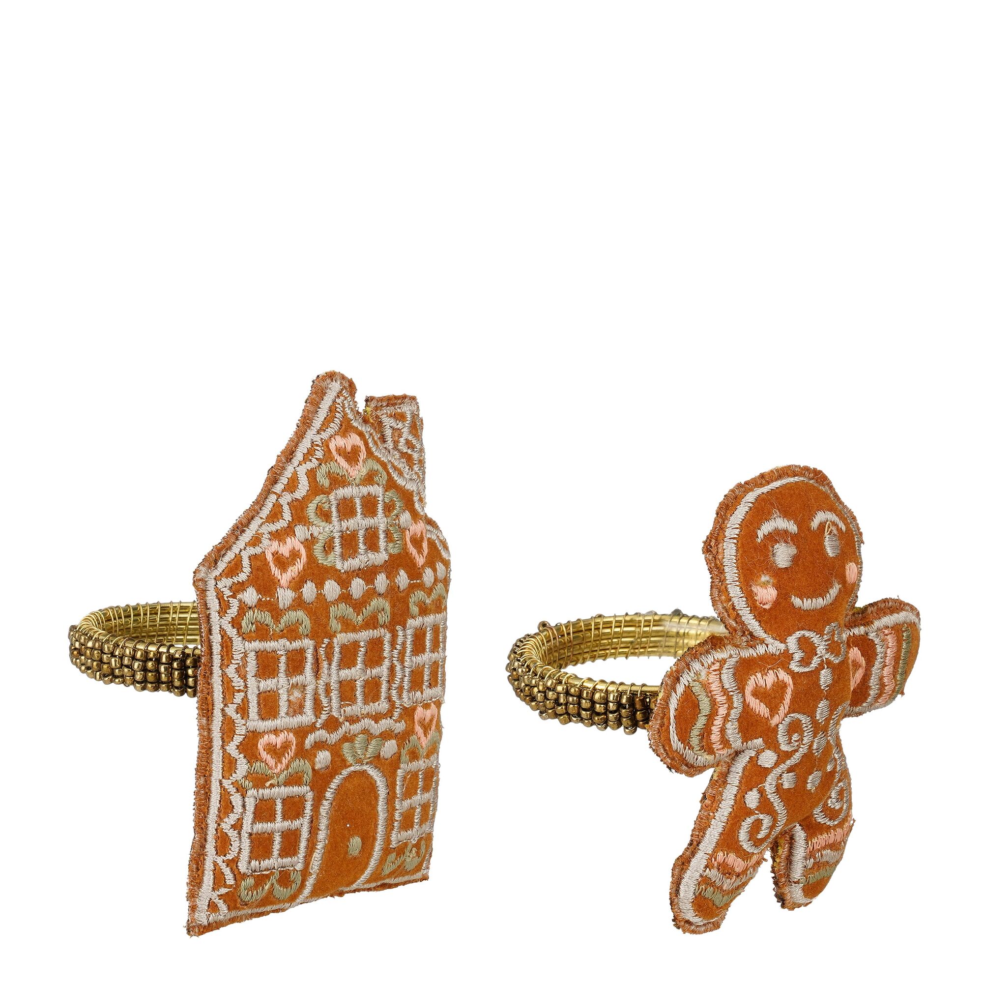 Servetring peperkoek huis bruin 2 assorti