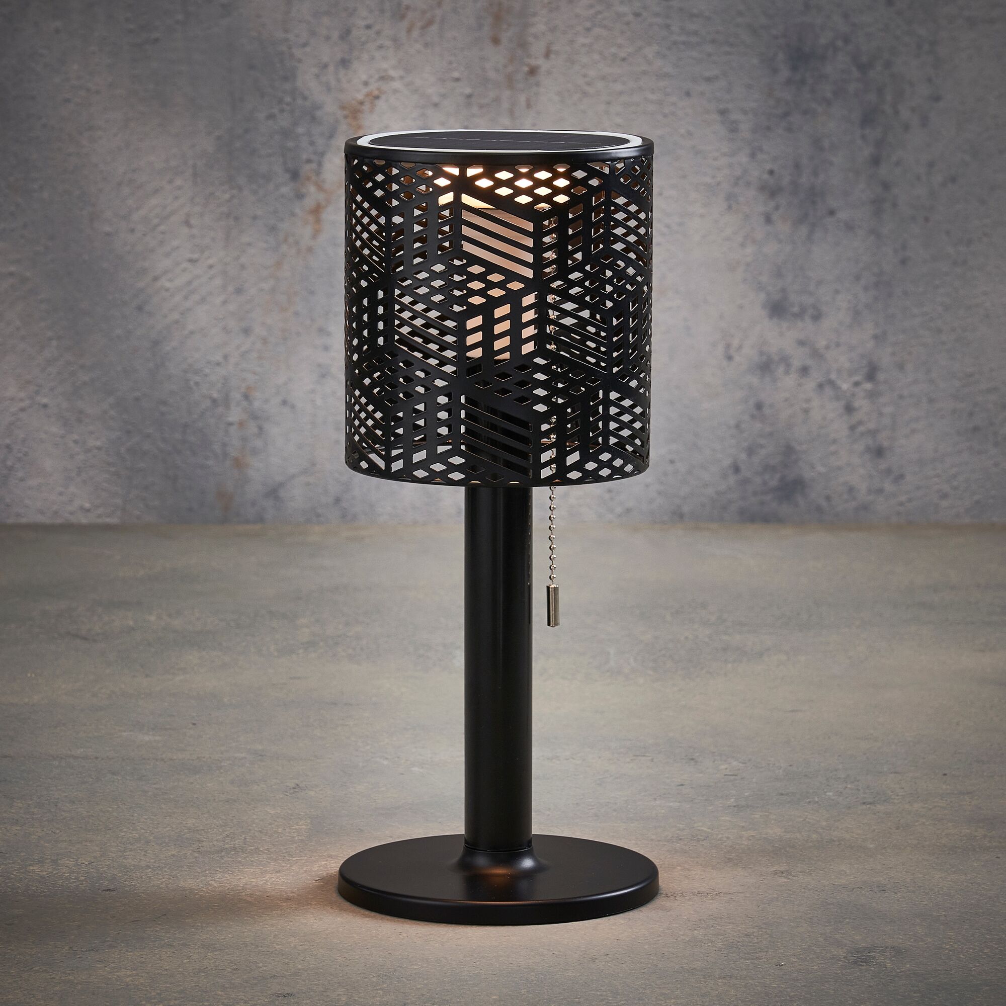 Solar tafellamp led zwart klassiek wit IP44 USB-C aansluiting