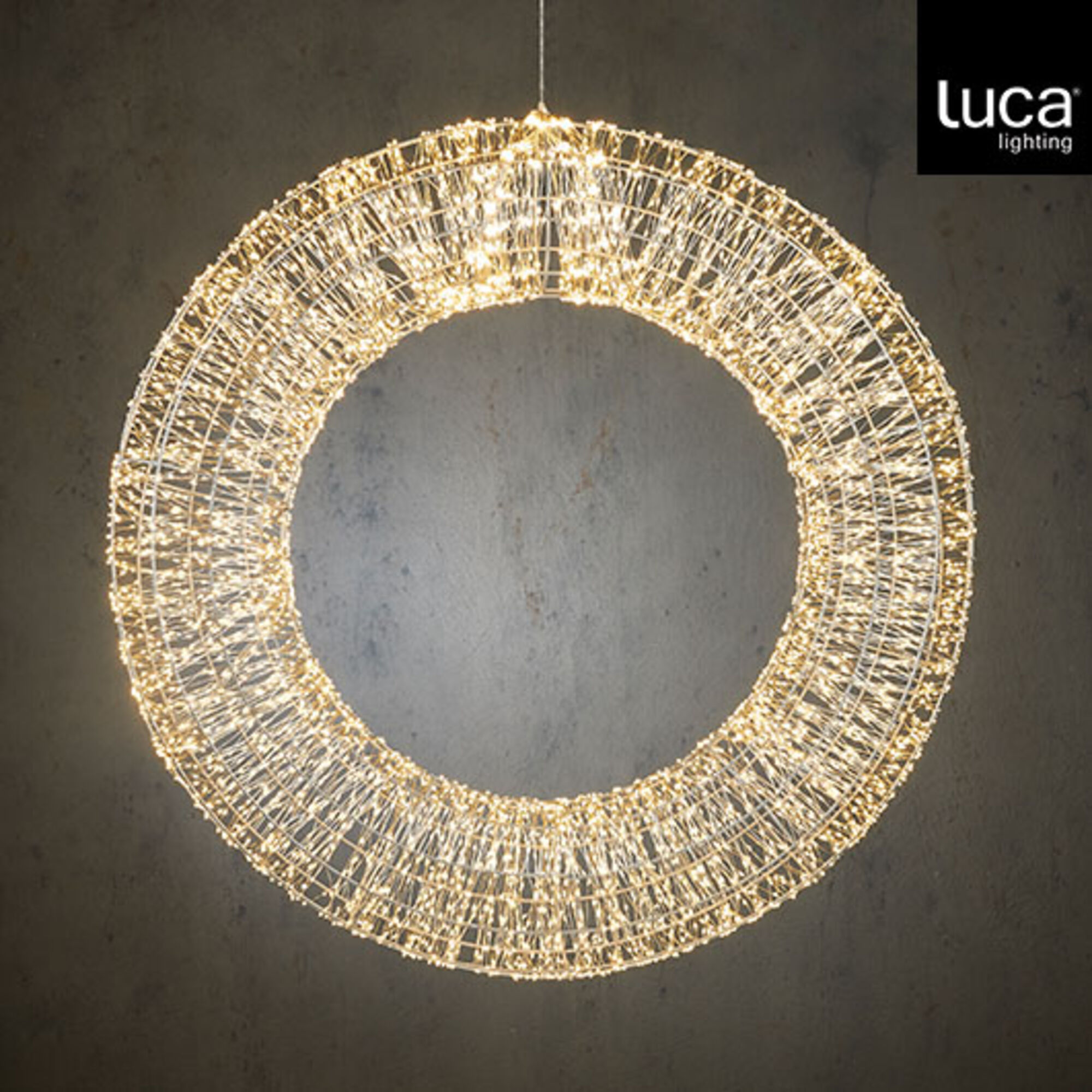 Krans zilver klassiek wit 6000led IP44