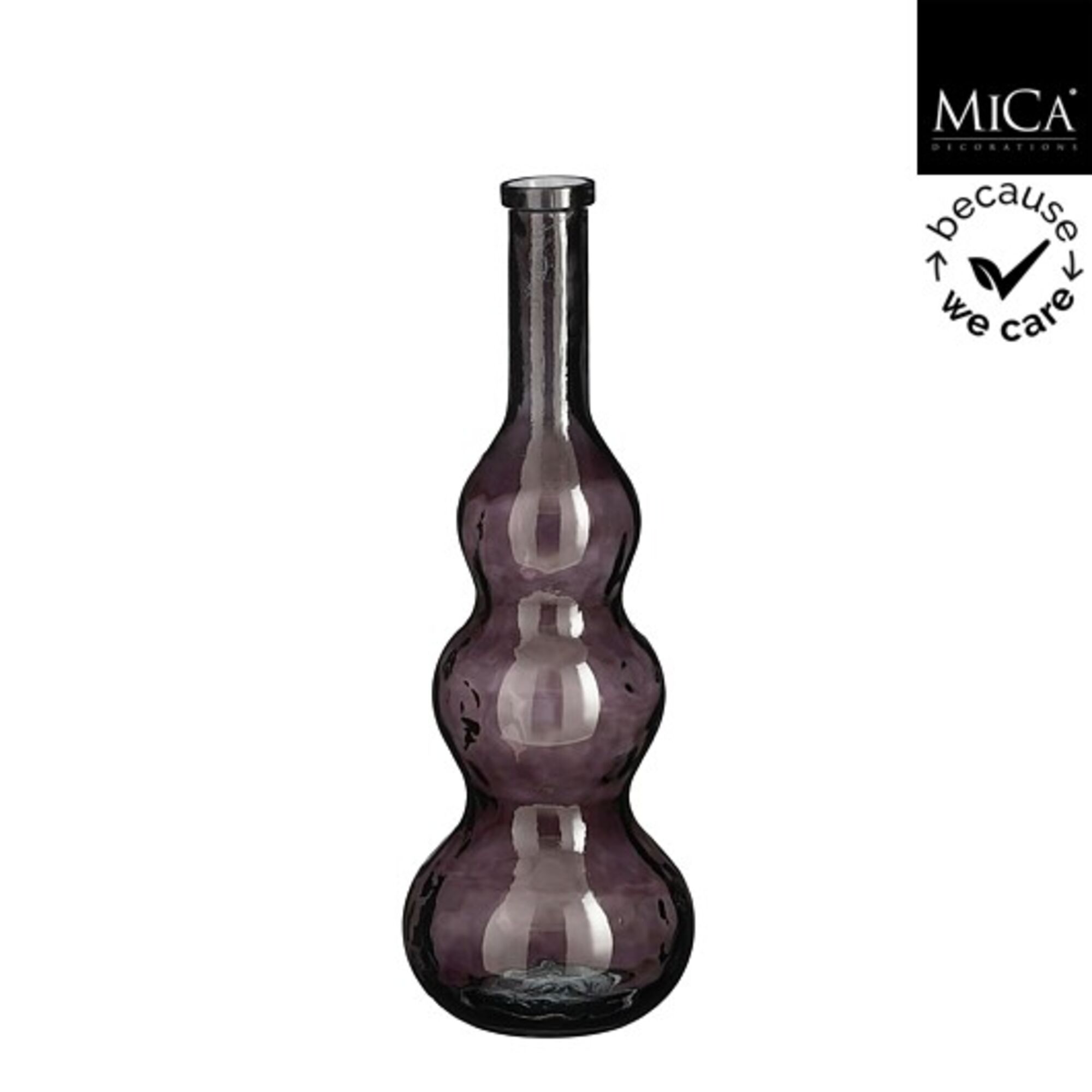 Benito vaas recycled glas d.bruin
