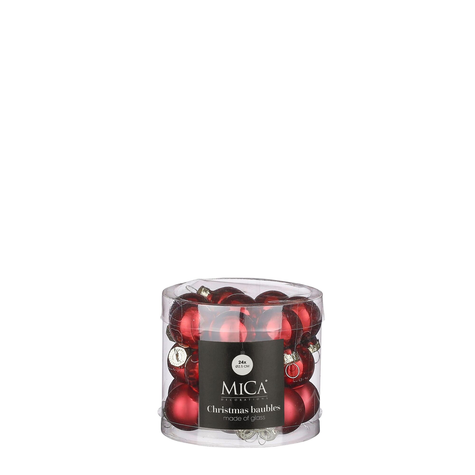 Bal glas d.rood 24 stuks