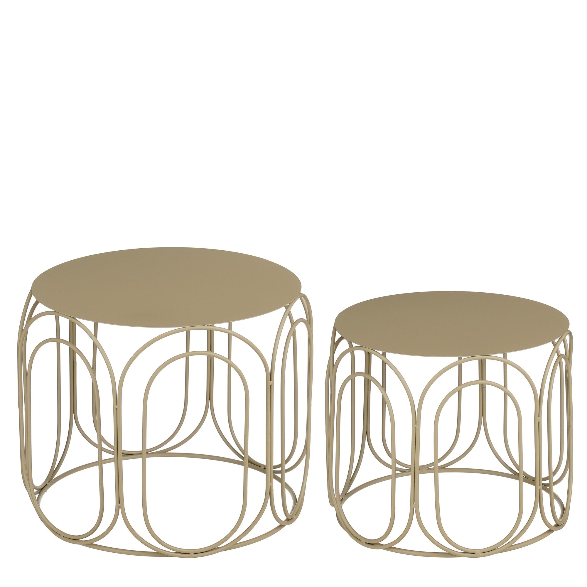 Vavio bijzettafel beige set van 2