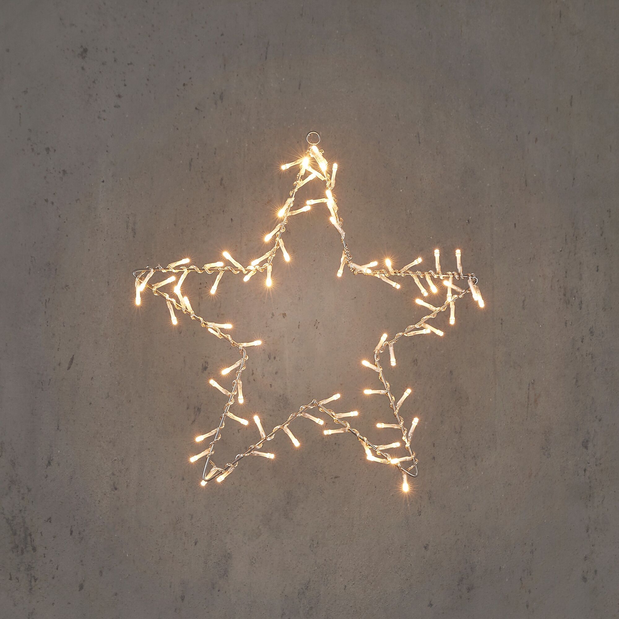 Ster zilver klassiek wit 80 led IP44 adapter included en timer