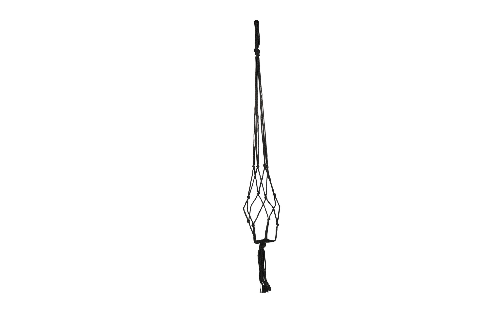 Bloempothanger Macrame zwart