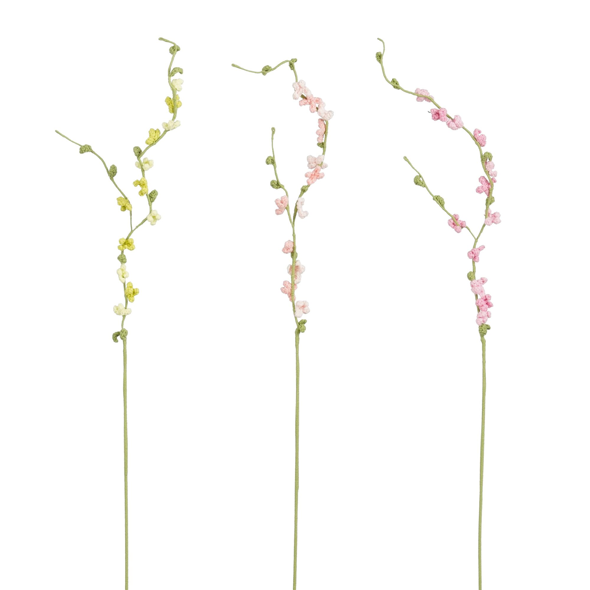 Decoratie bloesem rood geel roze 3 assorti