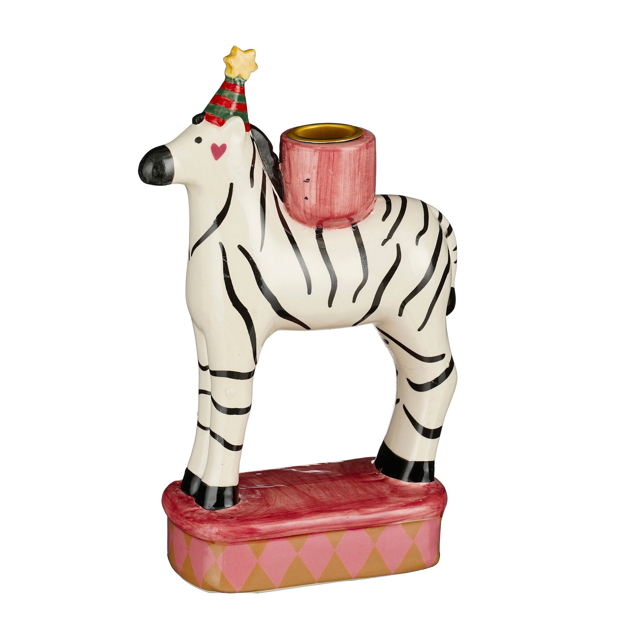 Kandelaar zebra circus wit