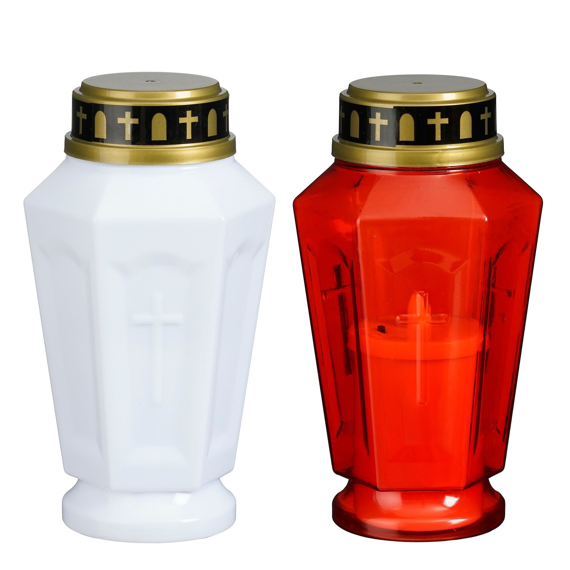 Herdenkingslicht led rood wit 2 assorti battery operated en timer display