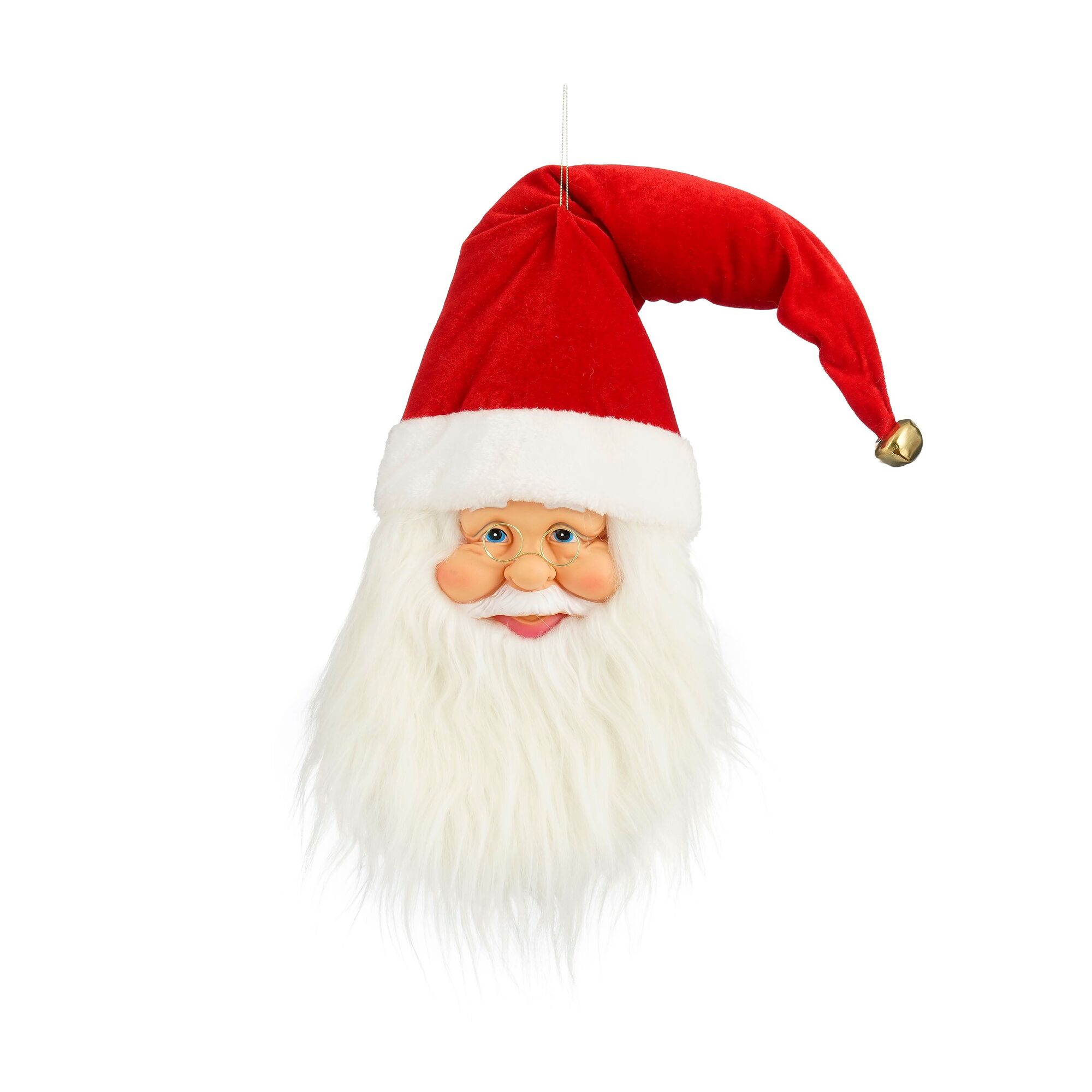 Kerstman hoofd hangend rood