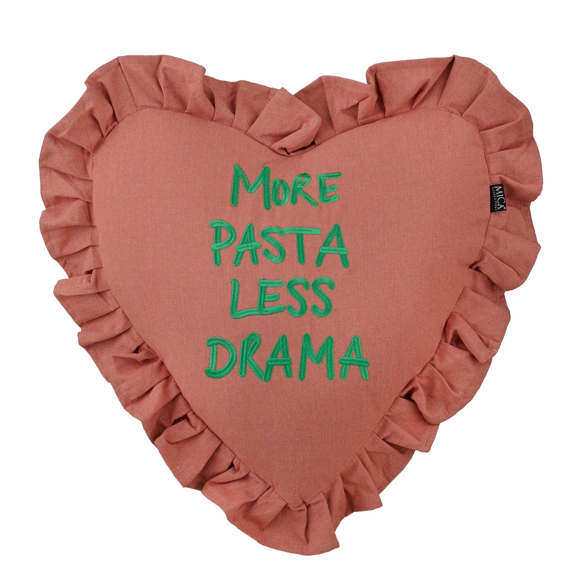 Kussen hart More pasta less drama l.bruin