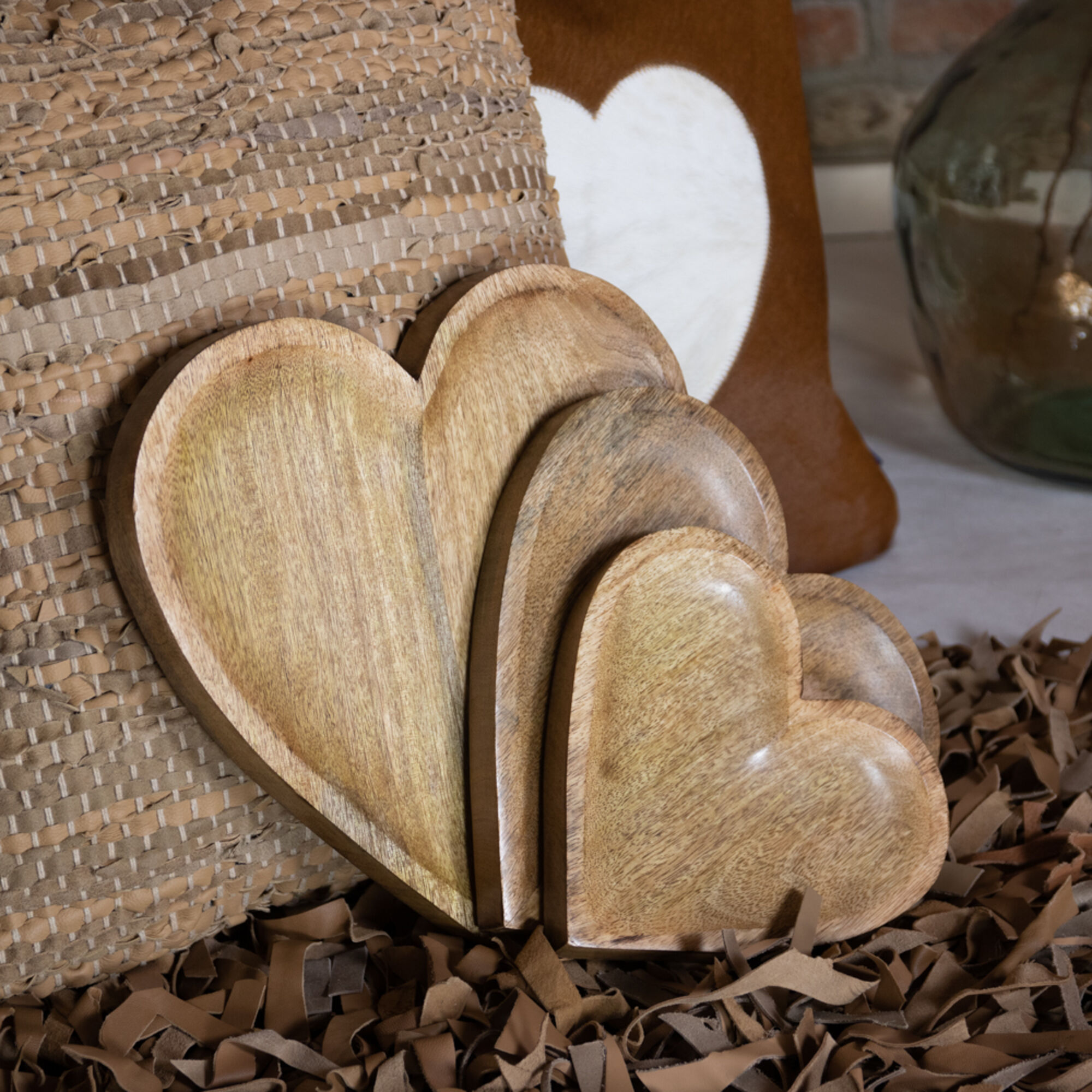 schaal hart mango hout
