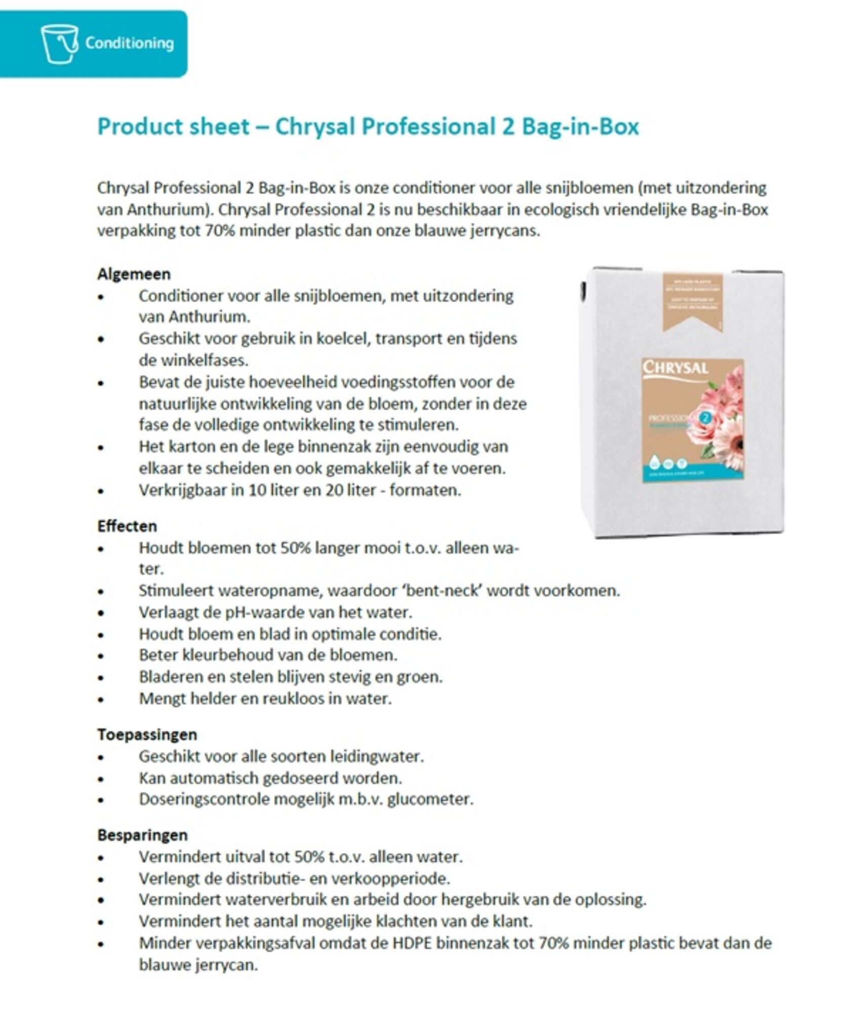 Chrysal Professional 2 Bag-in-Box